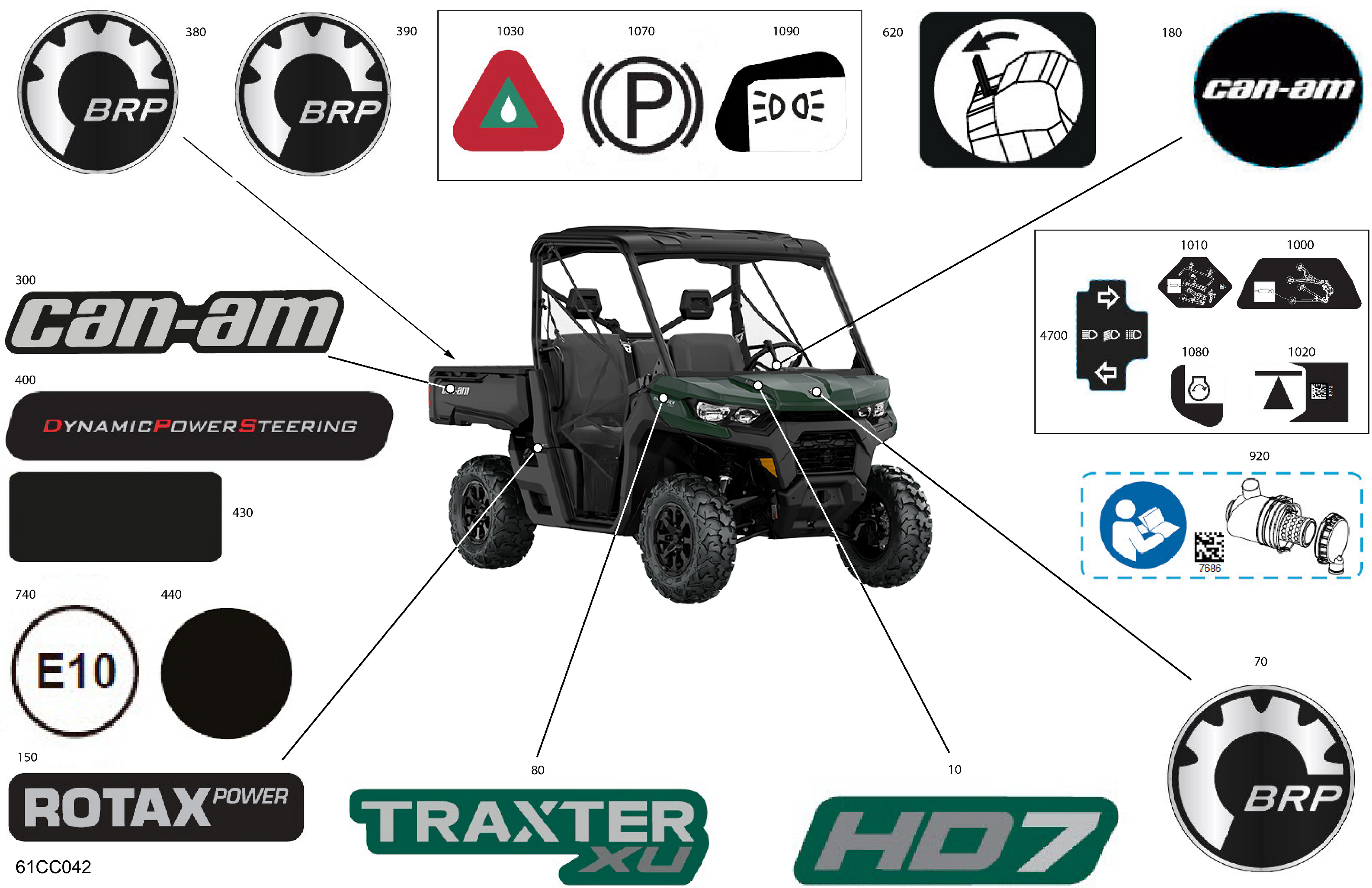 07 CARROSSERIE KITS DECOS POUR TRAXTER HD7 XU VERT TUNDRA EPANO 2023