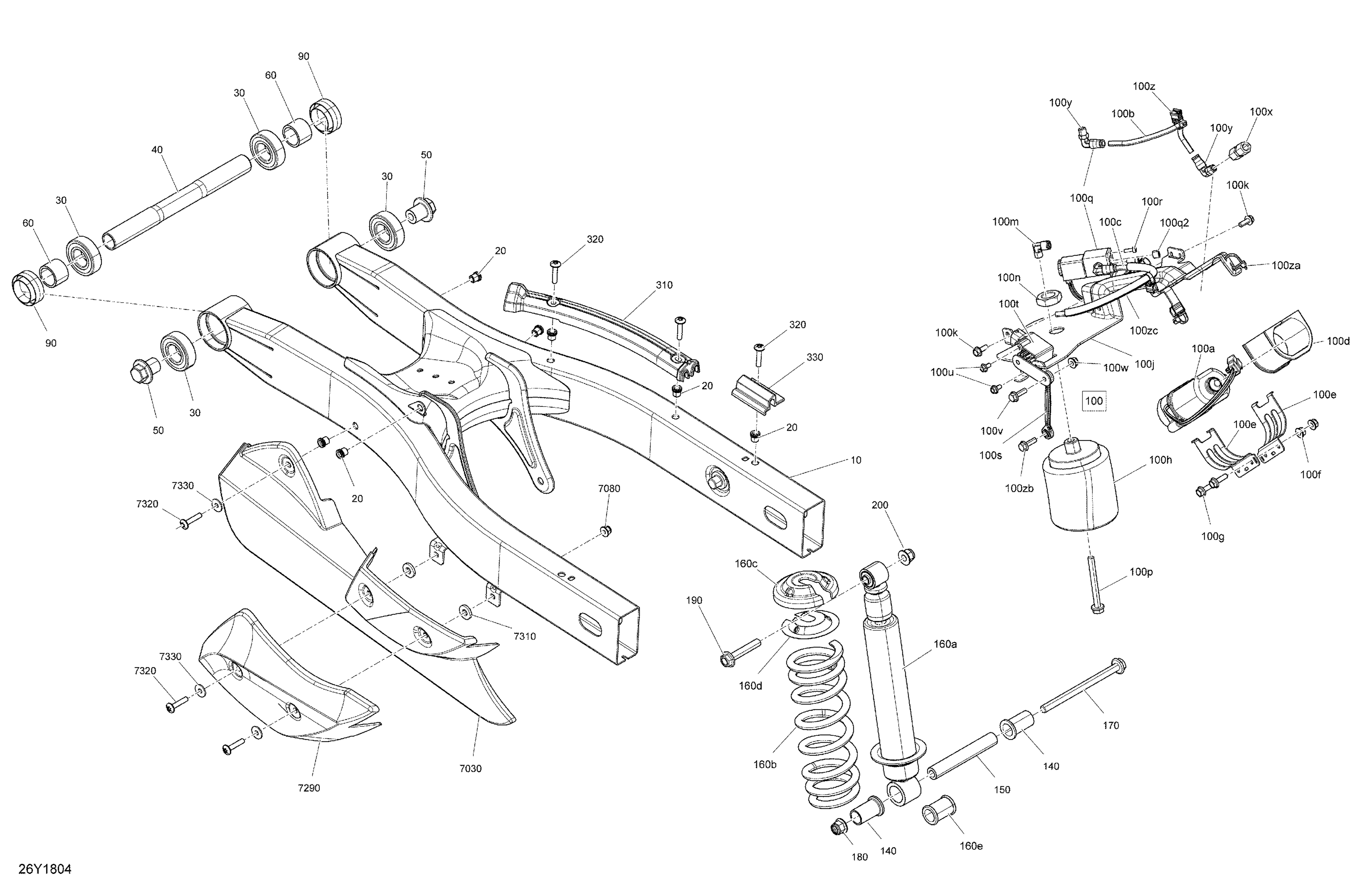 08 SUSPENSION ARRIERE POUR SPYDER F3 LIMITED 10TH EDITION SE6 BLACK 2018
