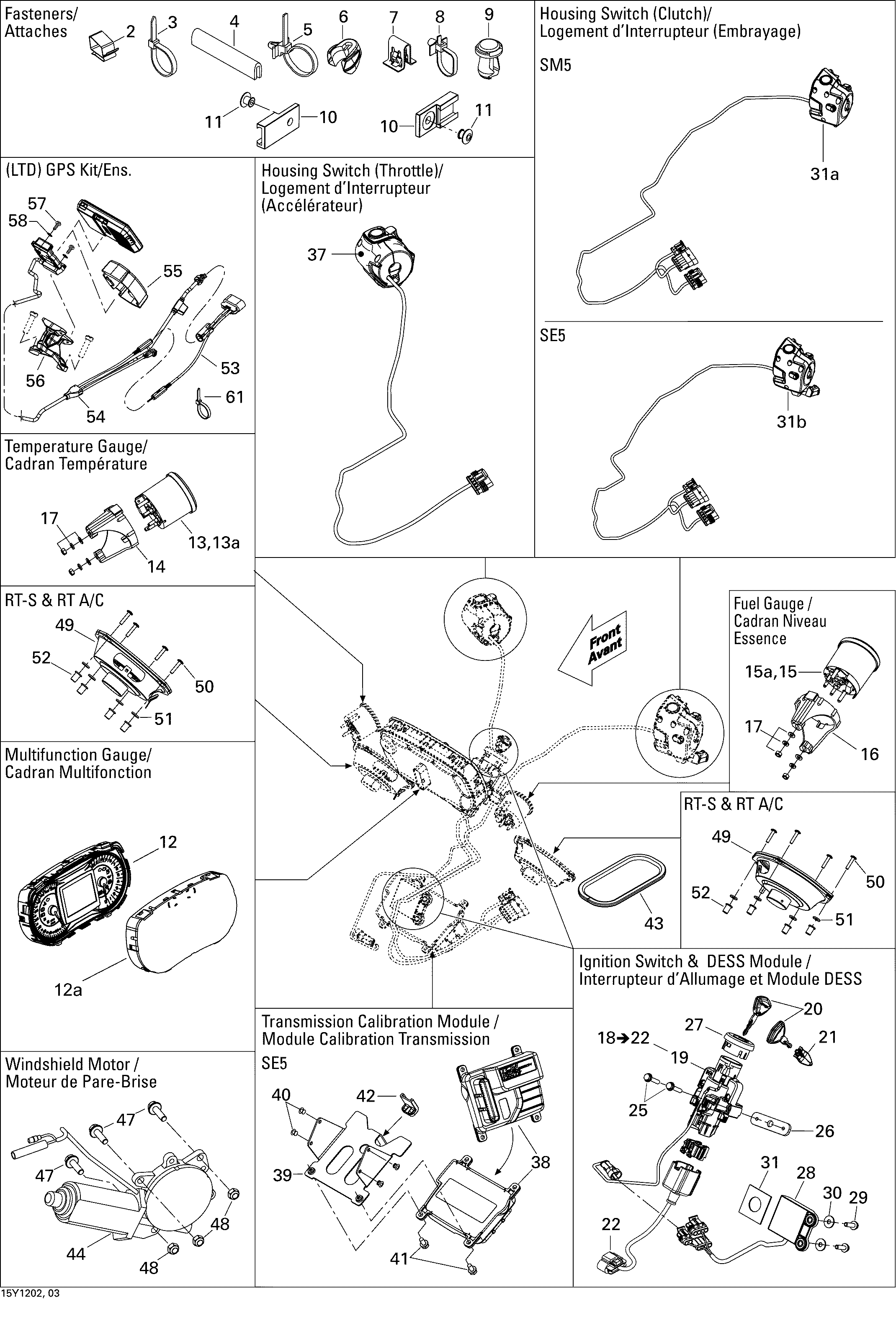 10 ACCESSOIRES ELECTRIQUES GUIDON POUR SPYDER RT LIMITED SE5 LAVA BRONZEBLACK SEAT 2012