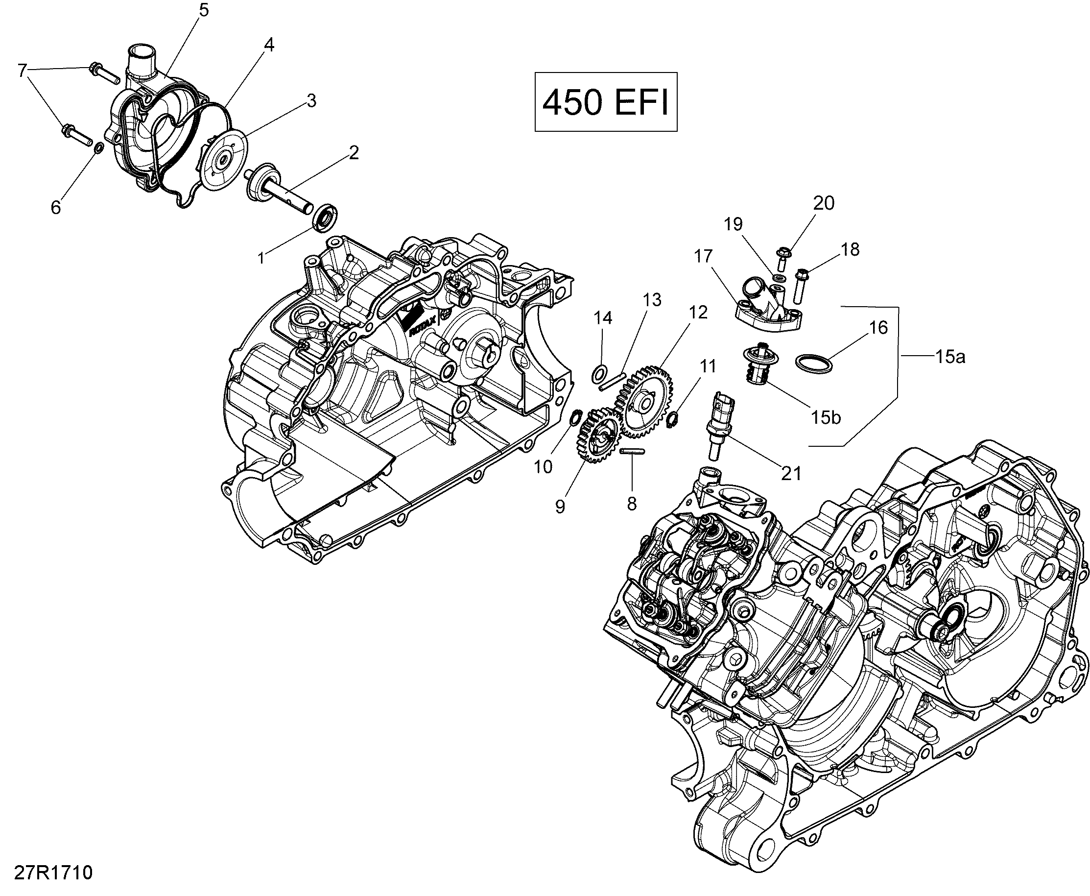 01 REFROIDISSEMENT MOTEUR 450 EFI POUR OUTLANDER 450 PRO VERT ESCADRONL 2018