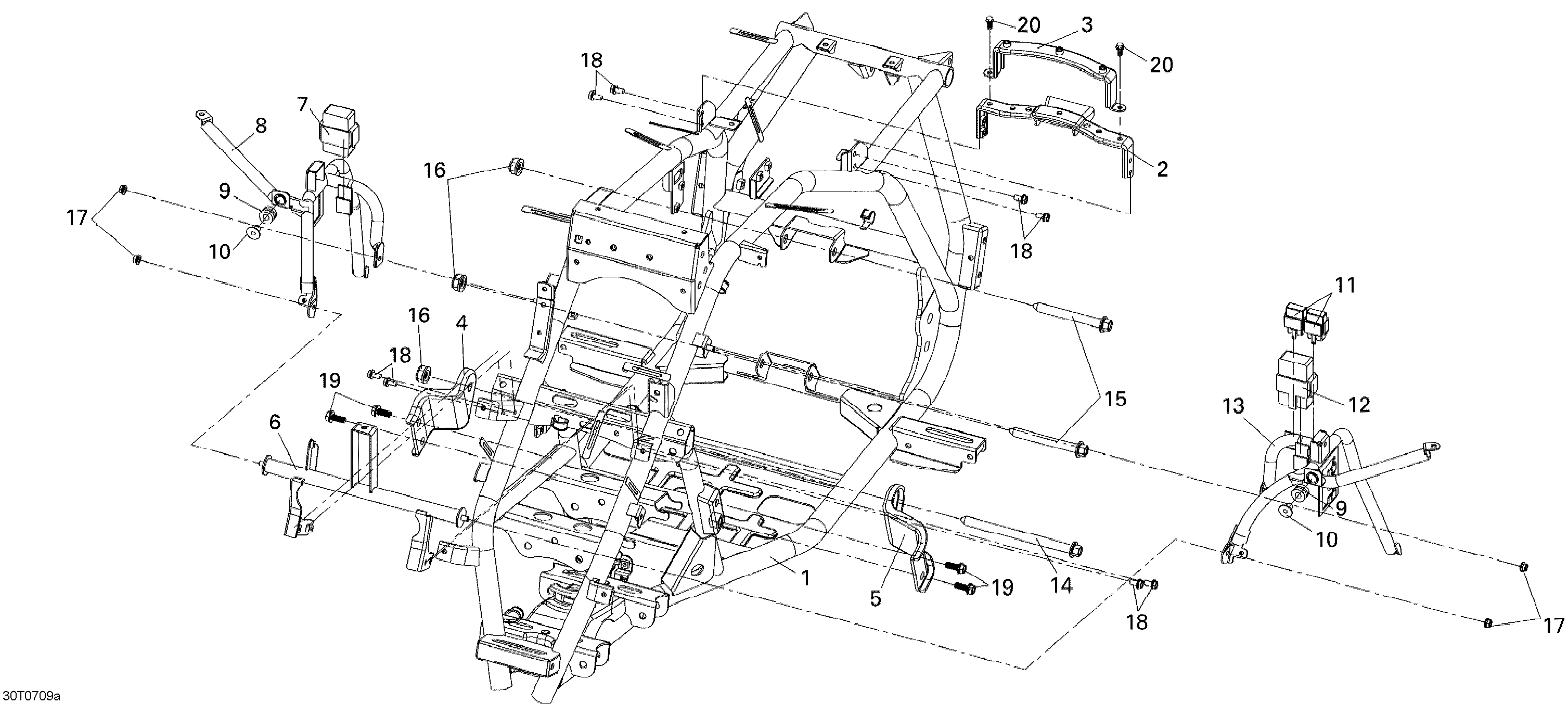 09 CHASSIS SYSTEME POUR DS 250 2X4 JAUNE 2006