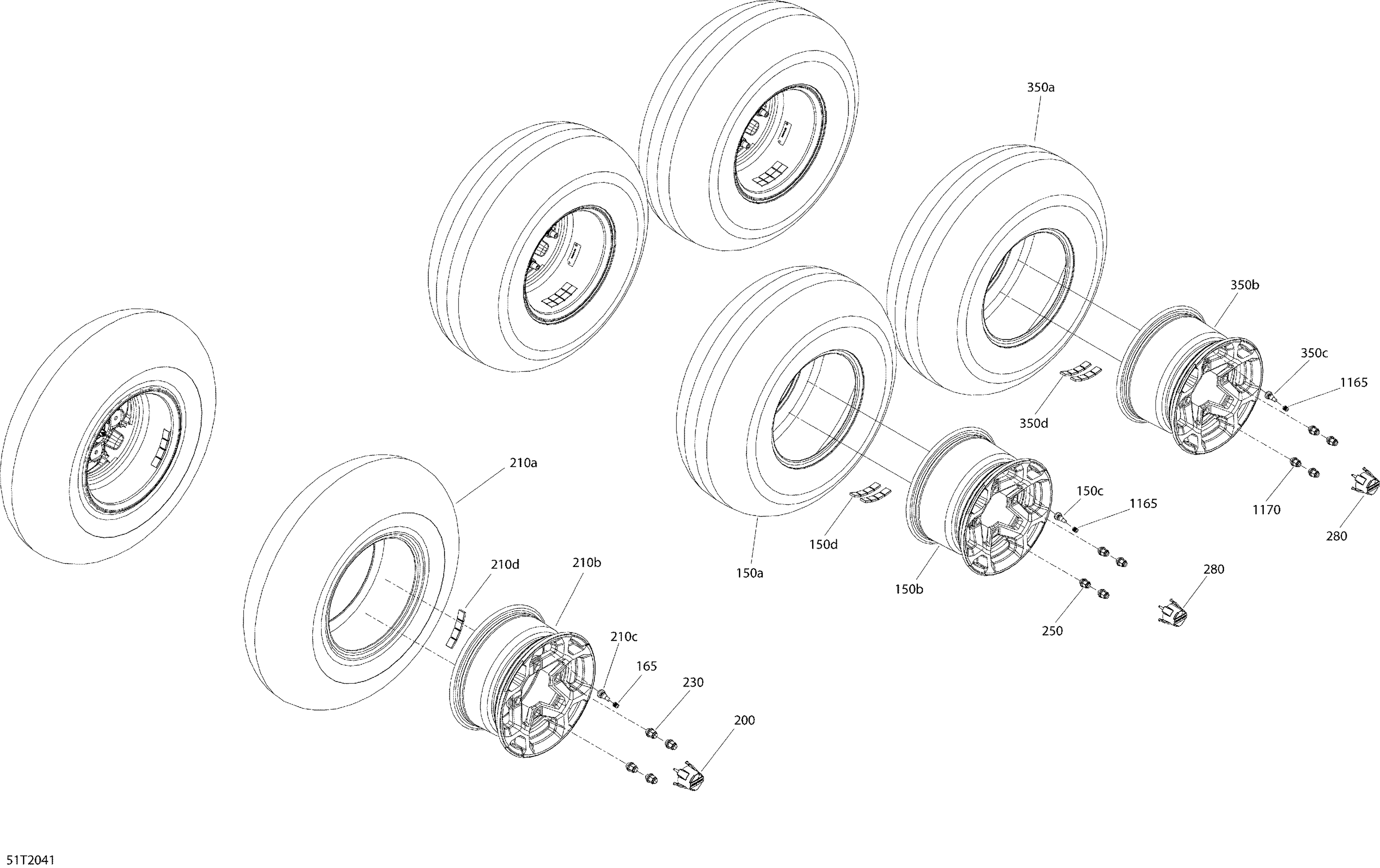 07 ROUES STD POUR OUTLANDER 6X6 1000 EFI PRO MAGNESIUM PUR 2020