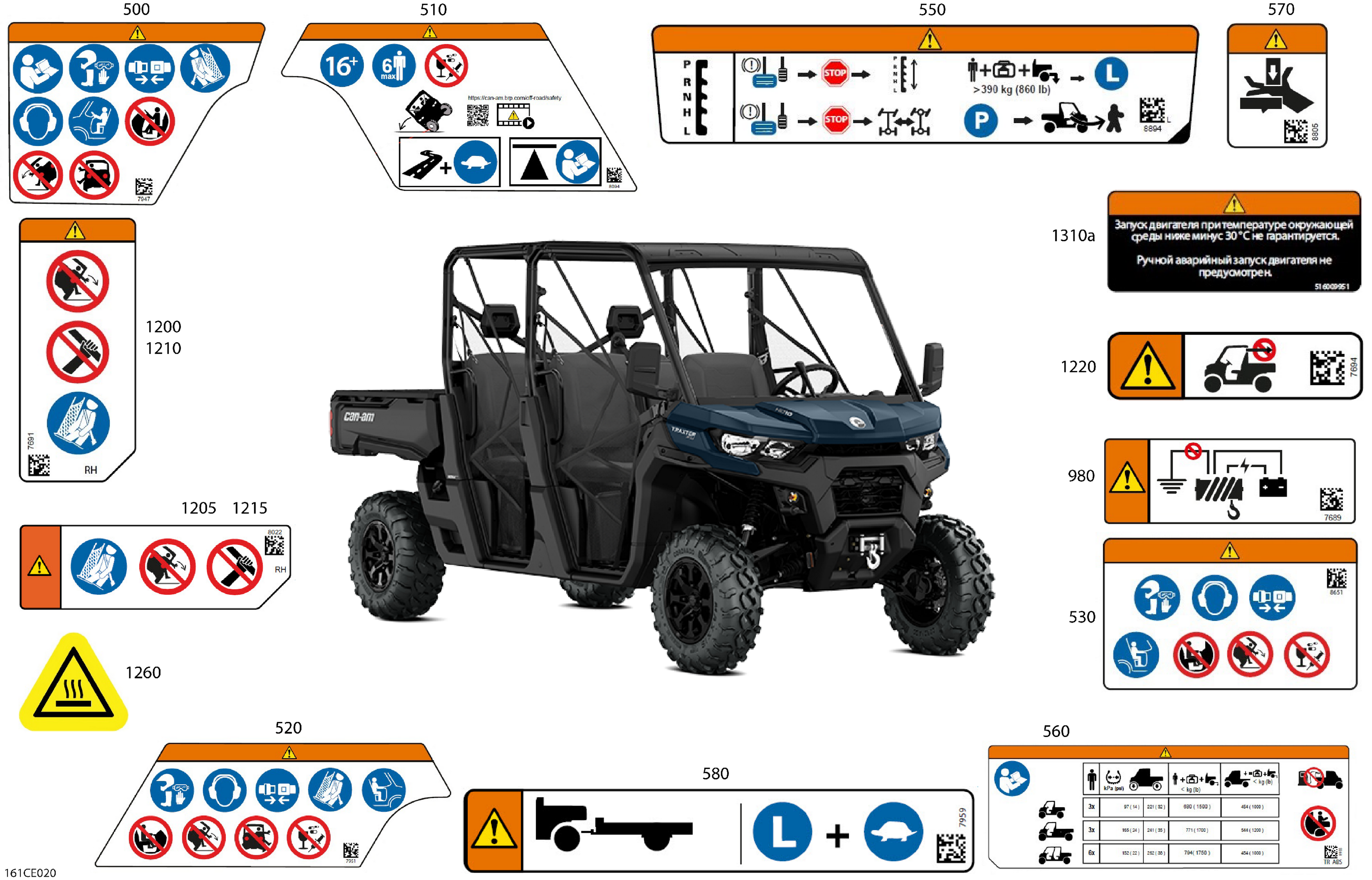 07 CARROSSERIE AUTOCOLLANTS DAVERTISSEMENT POUR TRAXTER MAX HD10 XU BLEU MARINE 2025