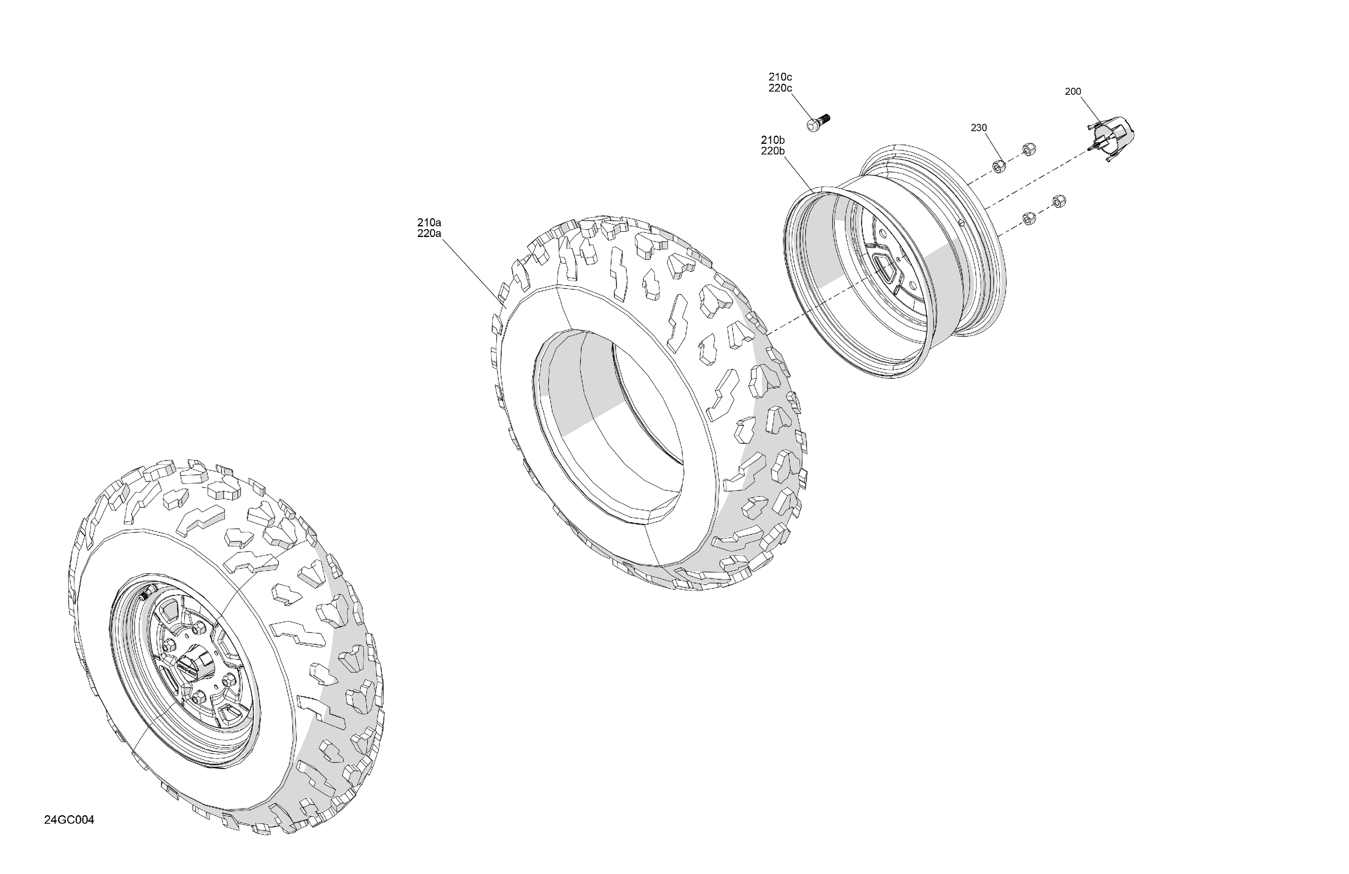 04 ENTRAINEMENT ROUES AVANT POUR OUTLANDER STD 450 VERT TUNDRA 2023