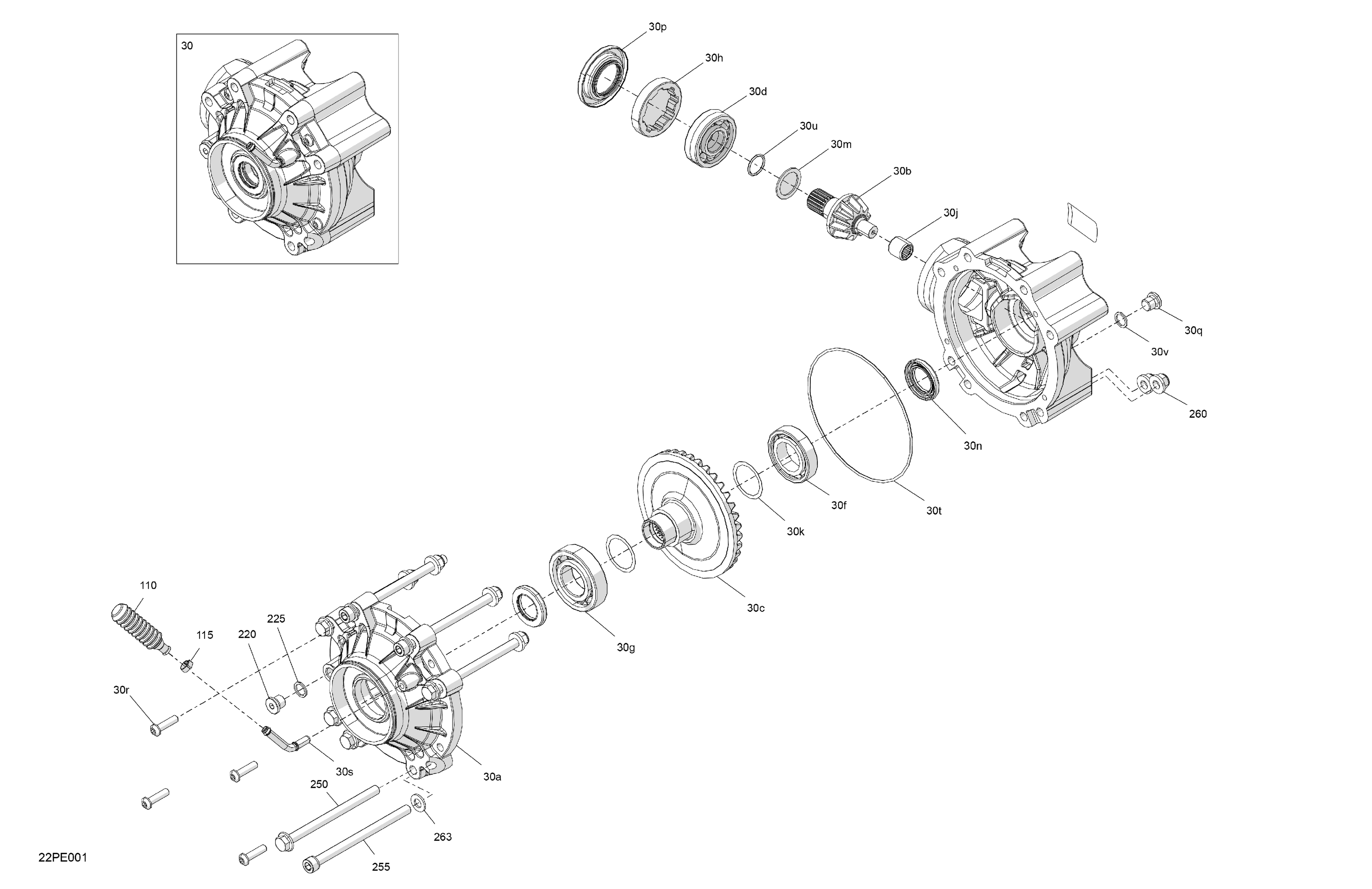 04 ENTRAINEMENT UNITE DENTRAINEMENT FINAL POUR OUTLANDER 1000 EFI 6X6 XU VERT BOREAL 2024