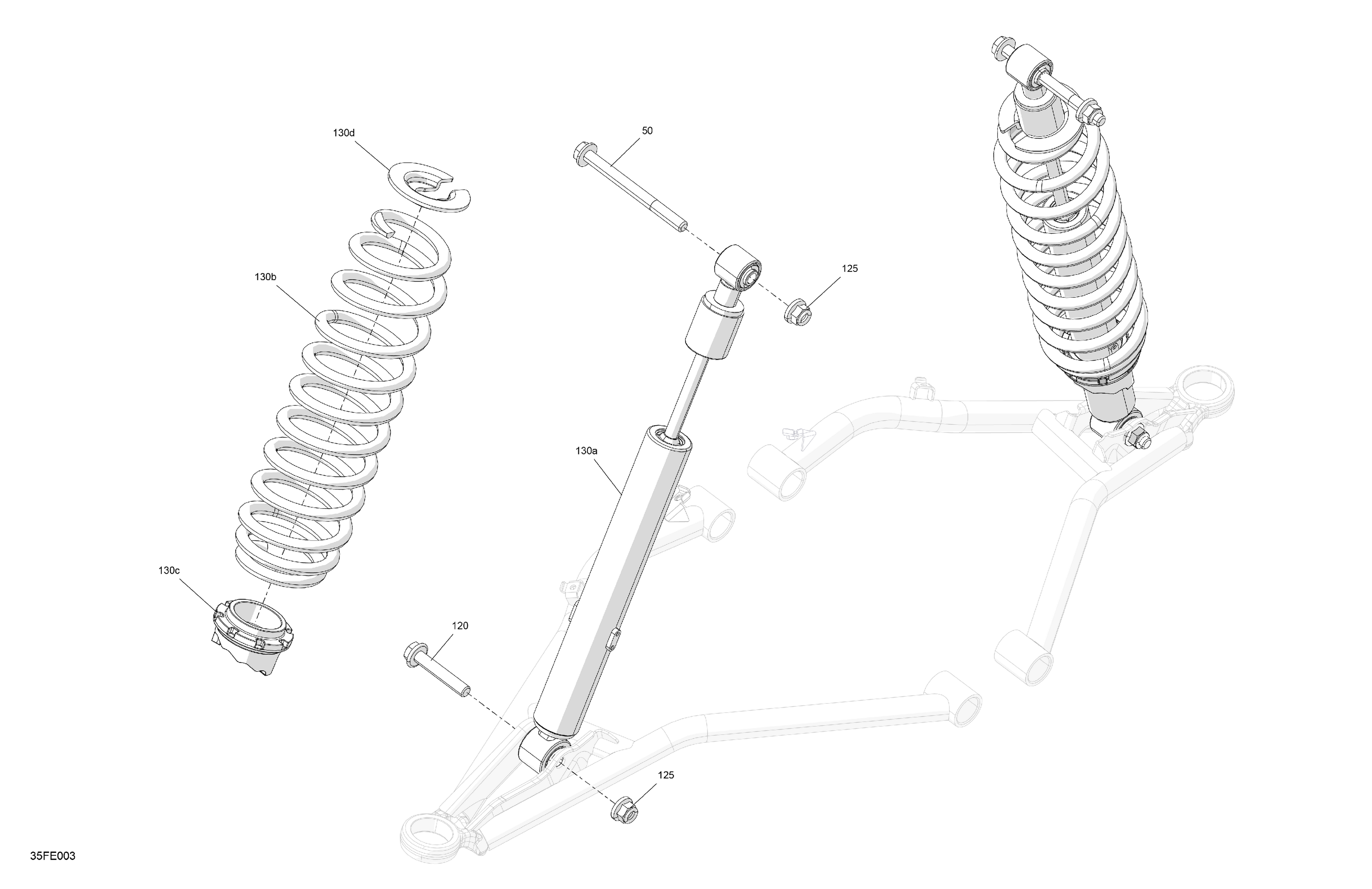 05 SUSPENSION AMORTISSEURS AVANT POUR OUTLANDER DPS 500 GRIS GRANITE 2025