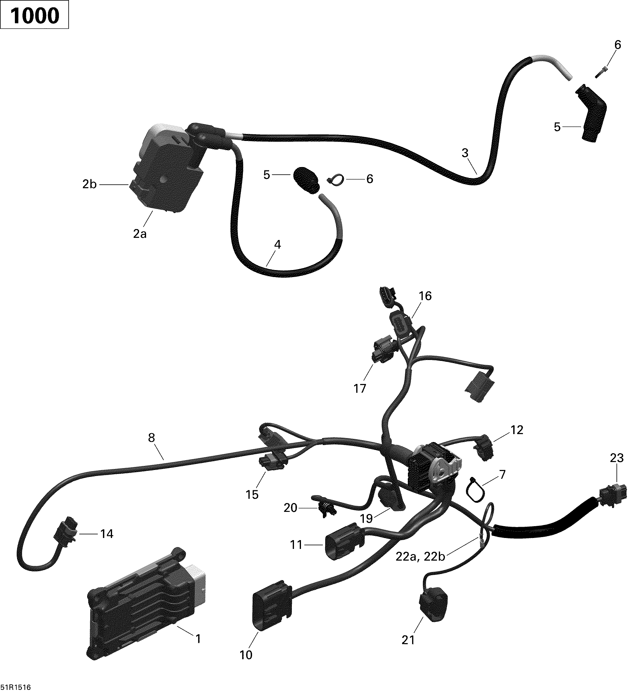 10 CABLAGE MOTEUR ET MODULE ELECTRONIQUE 51R1516 POUR OUTLANDER 6X6 XT CAMO PAROI LATERALE 2015