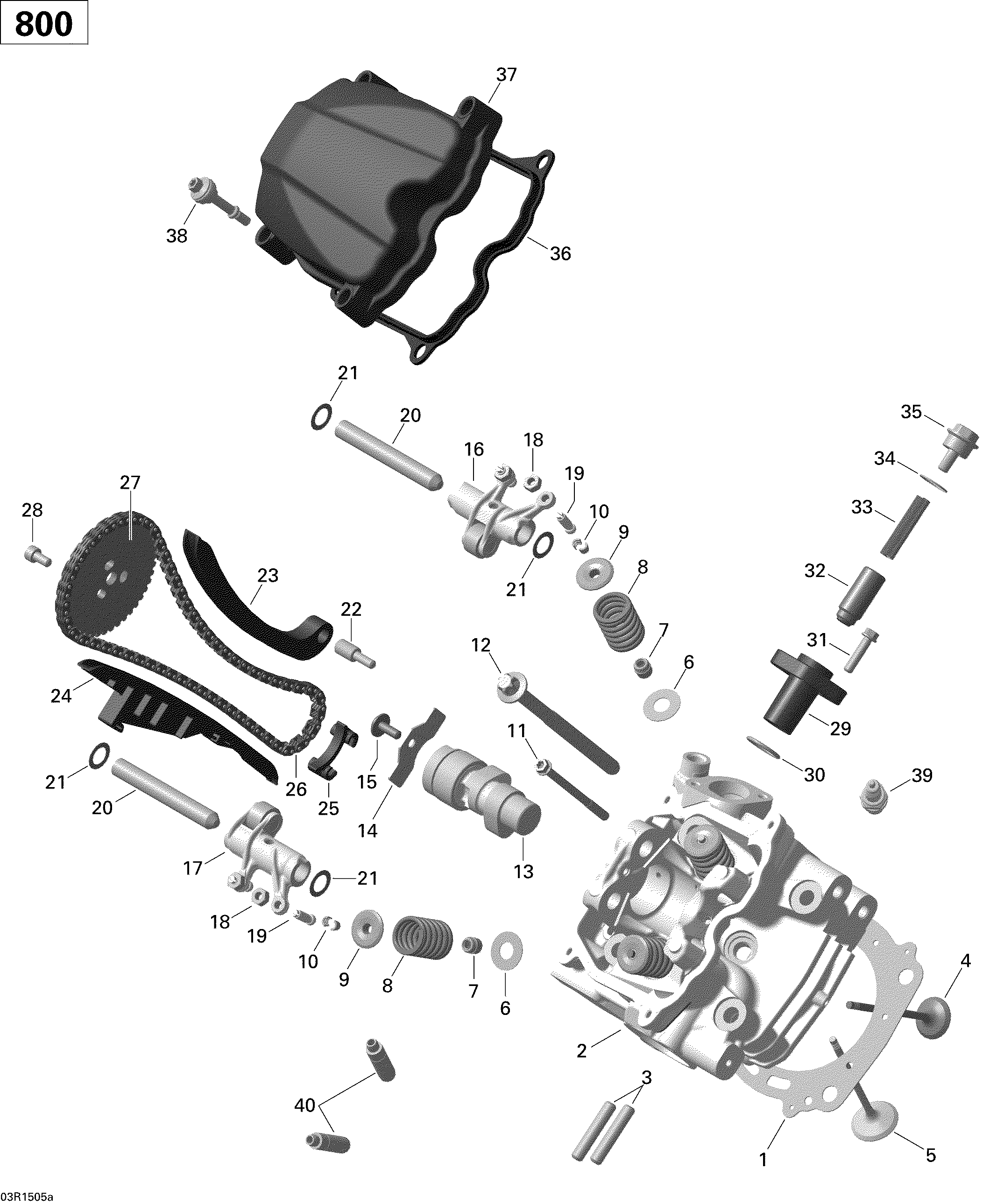 01 CULASSE AVANT 03R1505A POUR COMMANDER 800R EFI CVT DPS GRIS PALE 2015