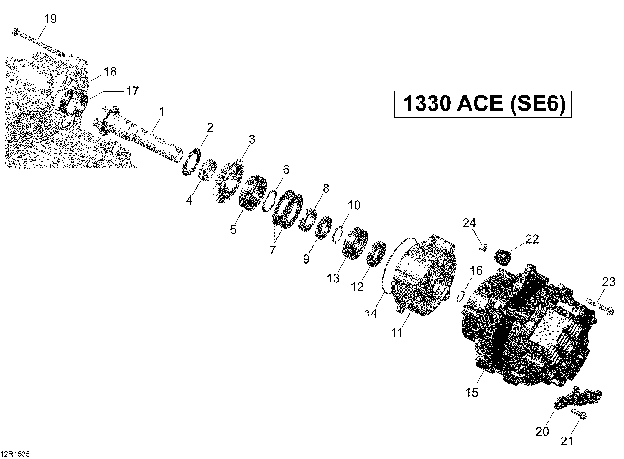 03 ALTERNATEUR 12R1535 POUR SPYDER RS S SPECIAL SERIES SE6 PLATINUM SILVER 2015