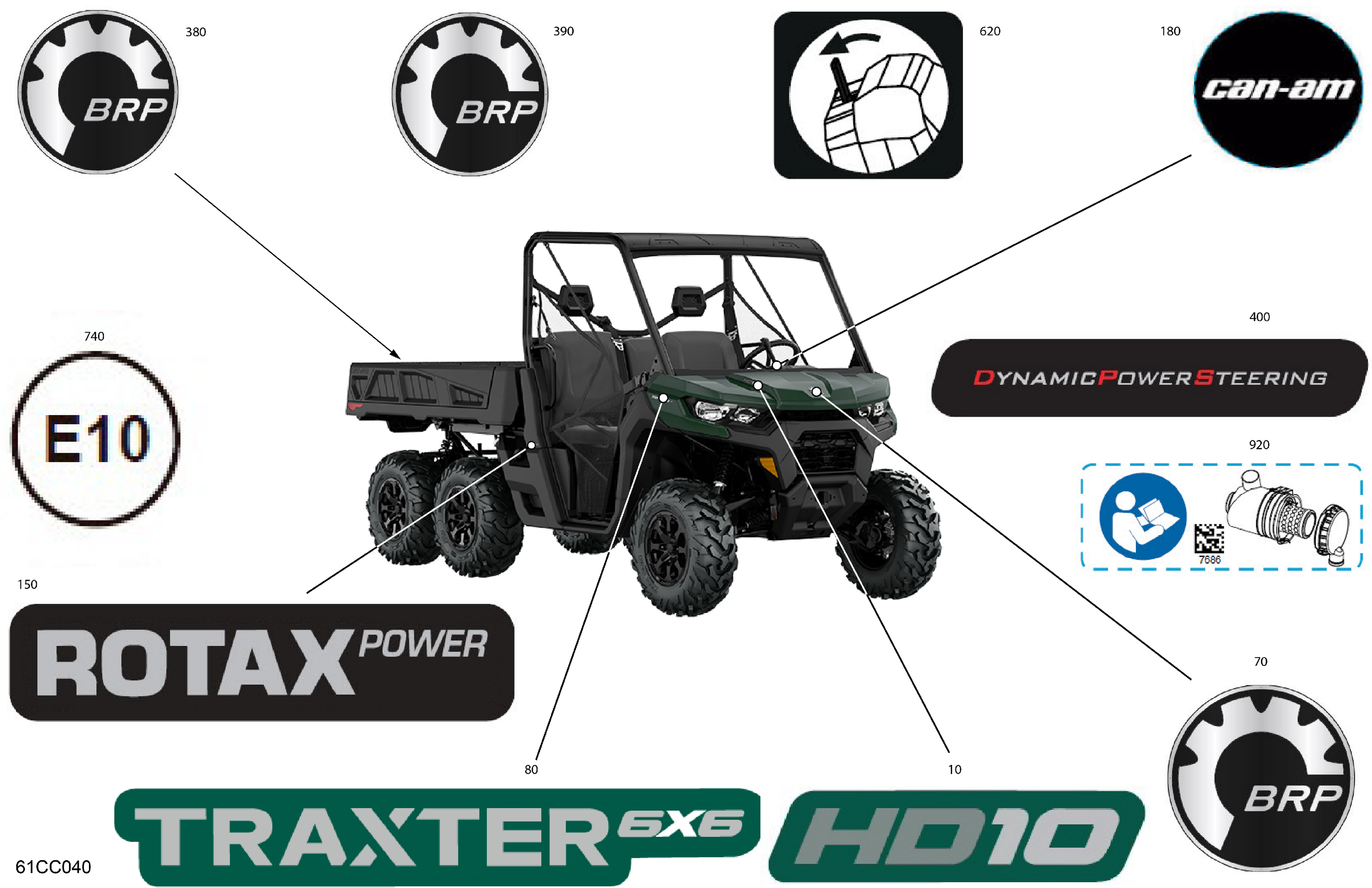 07 CARROSSERIE KITS DECOS POUR TRAXTER HD10 6X6 DPS VERT TUNDRA EPANO 2023