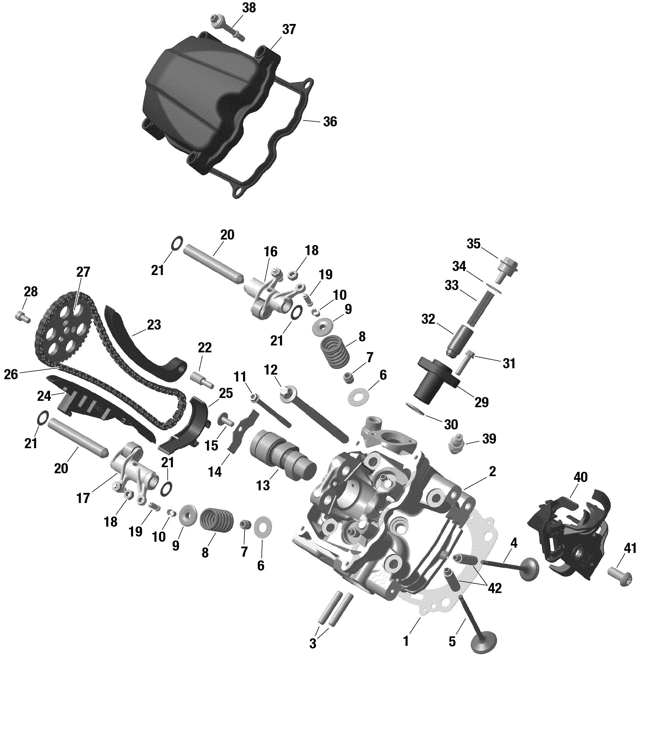 01 ROTAX CULASSE AVANT POUR DEFENDER HD8 BASE VERT ESCADRON 2021