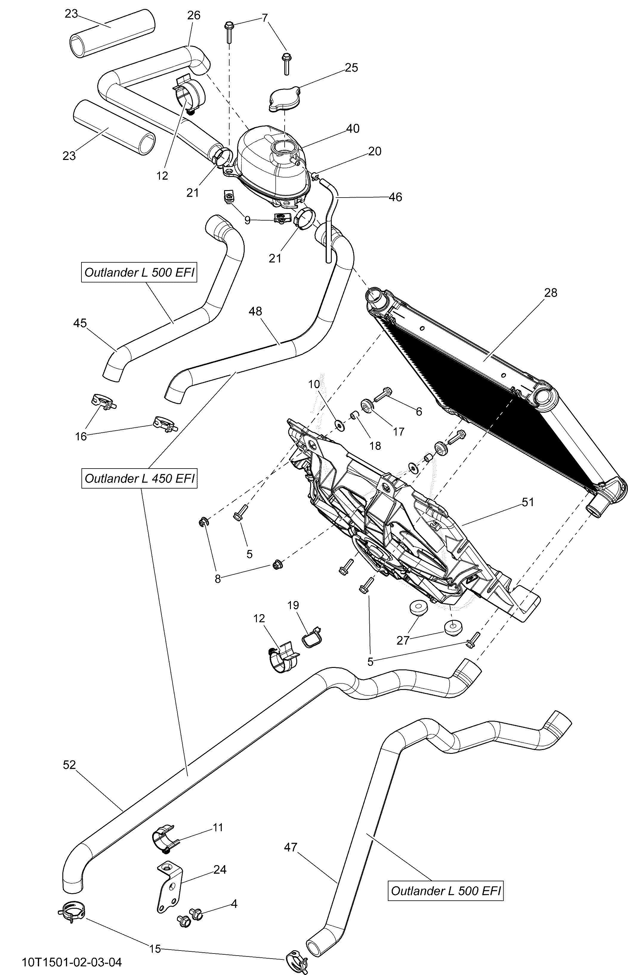 01 SYSTEME REFROIDISSEMENT 10T1501 POUR OUTLANDER L DPS GRIS 2015