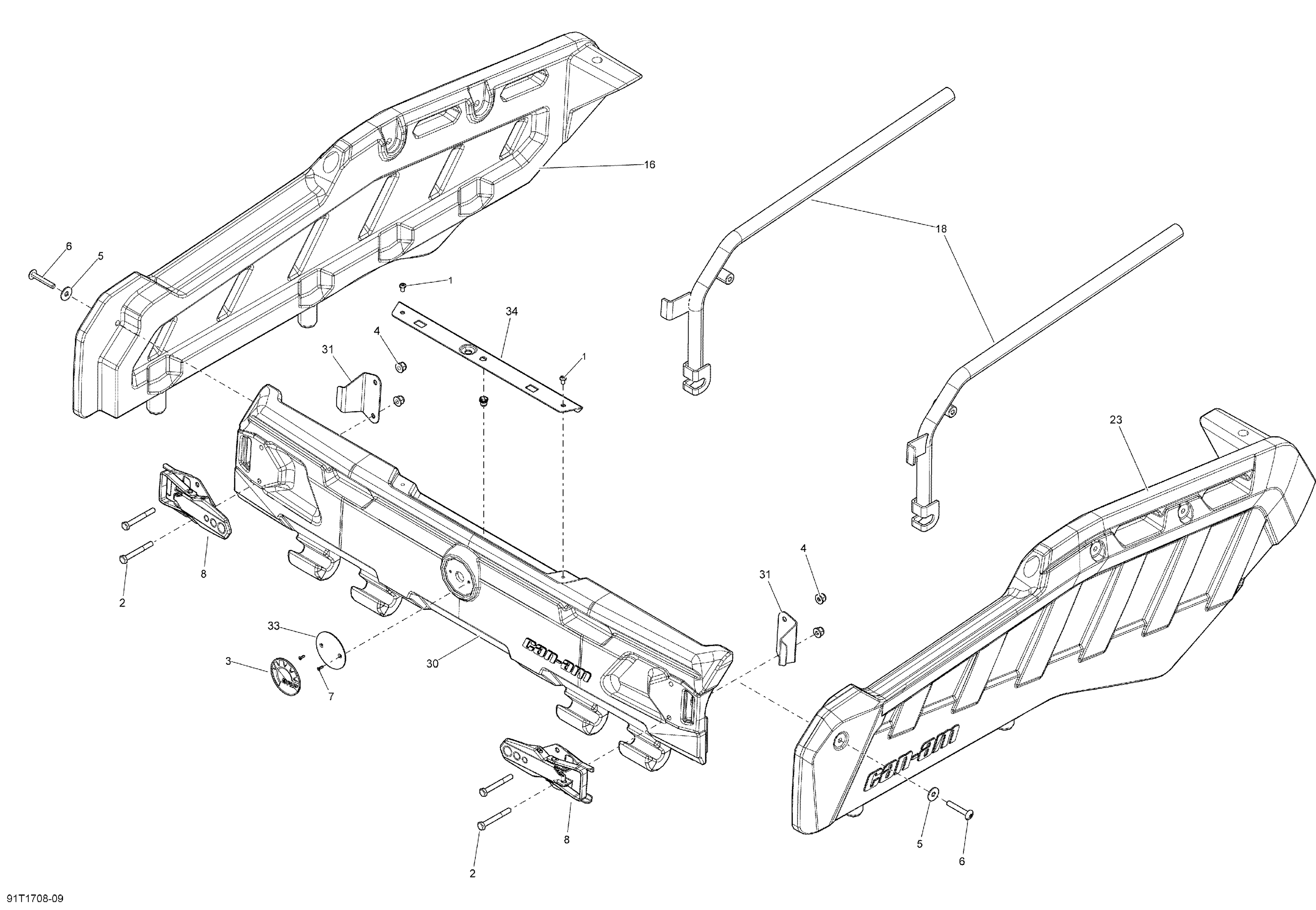 09 PAROI LATERALE CARGO WALL KIT POUR OUTLANDER 6X6 1000 XT BREAK UP COUNTRY 2018