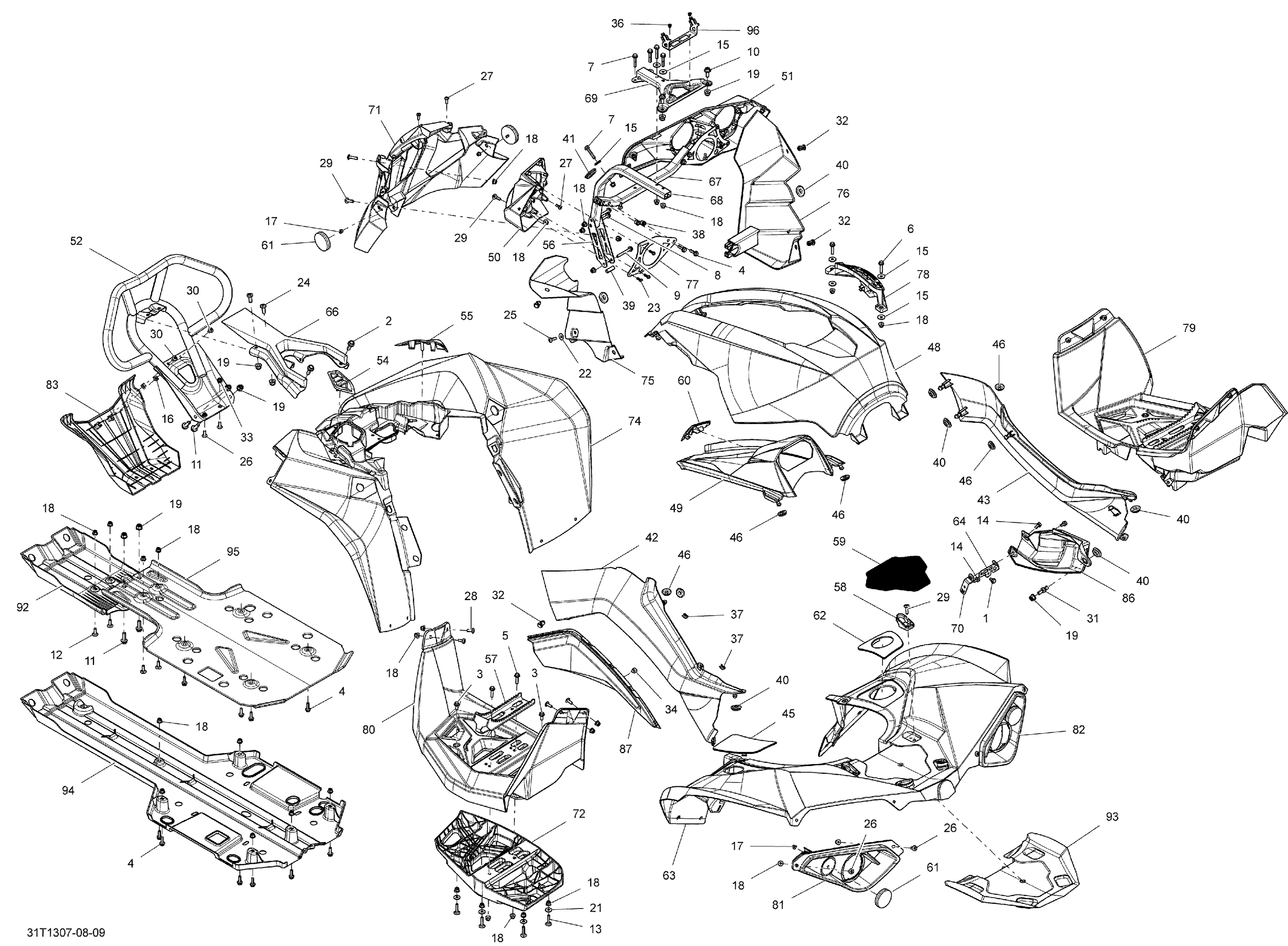 09 CARROSSERIE ET ACCESSOIRES POUR RENEGADE STD JAUNE 2013