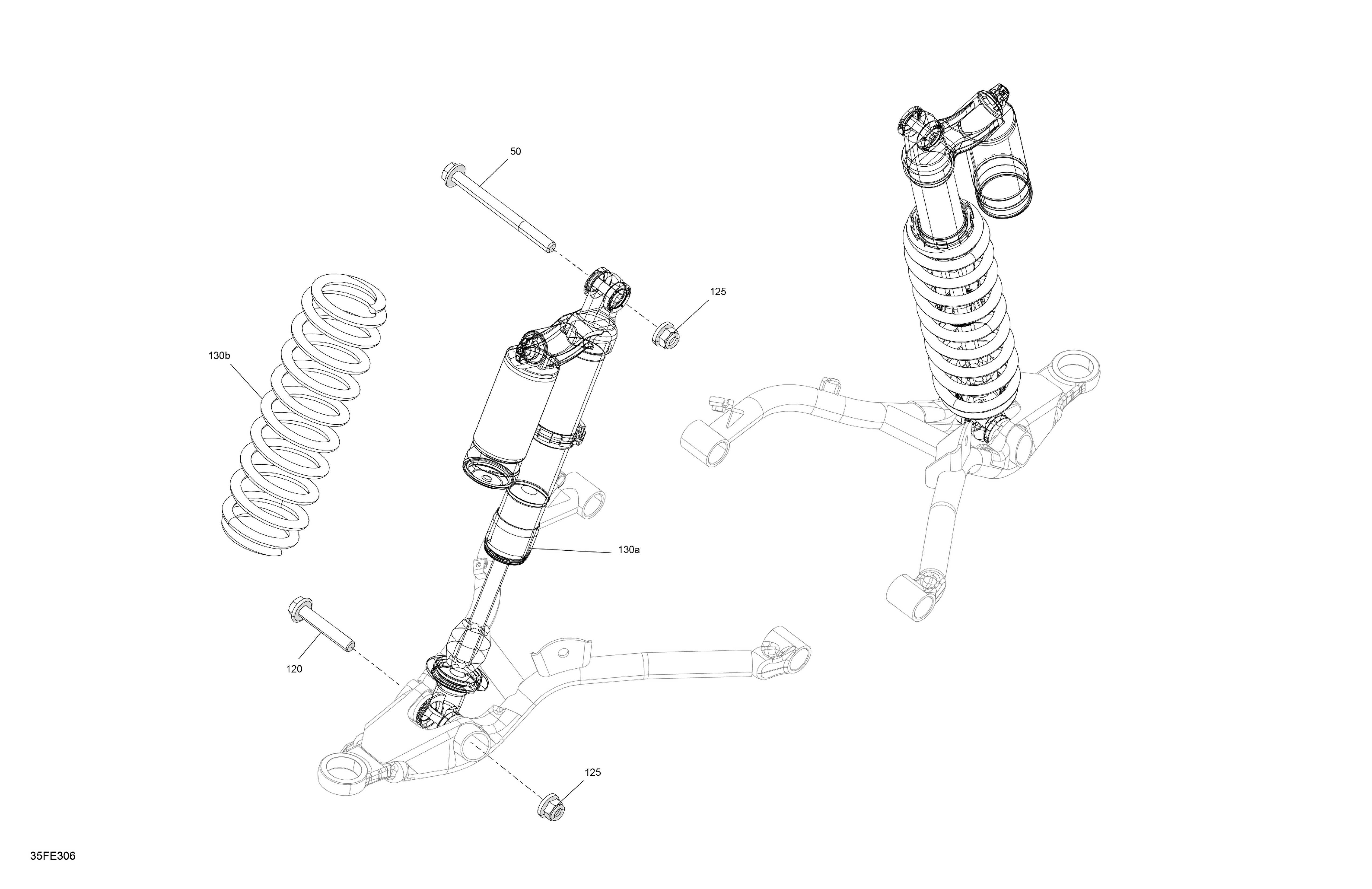 05 SUSPENSION AMORTISSEURS AVANT POUR OUTLANDER MAX LTD 1000R BLEU MARINE 2025