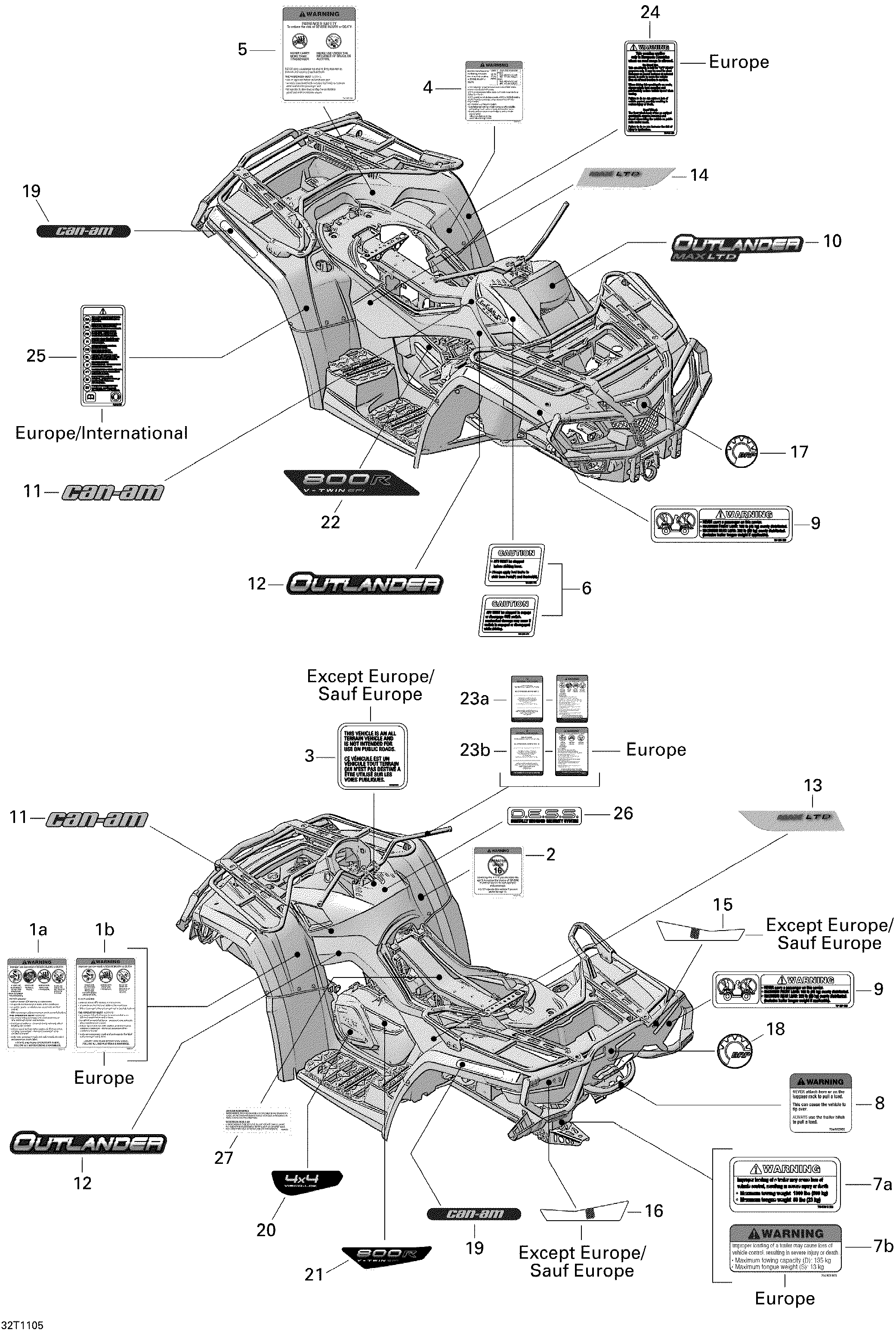 09 KITS DECO POUR OUTLANDER MAX LTD BLEU 2011