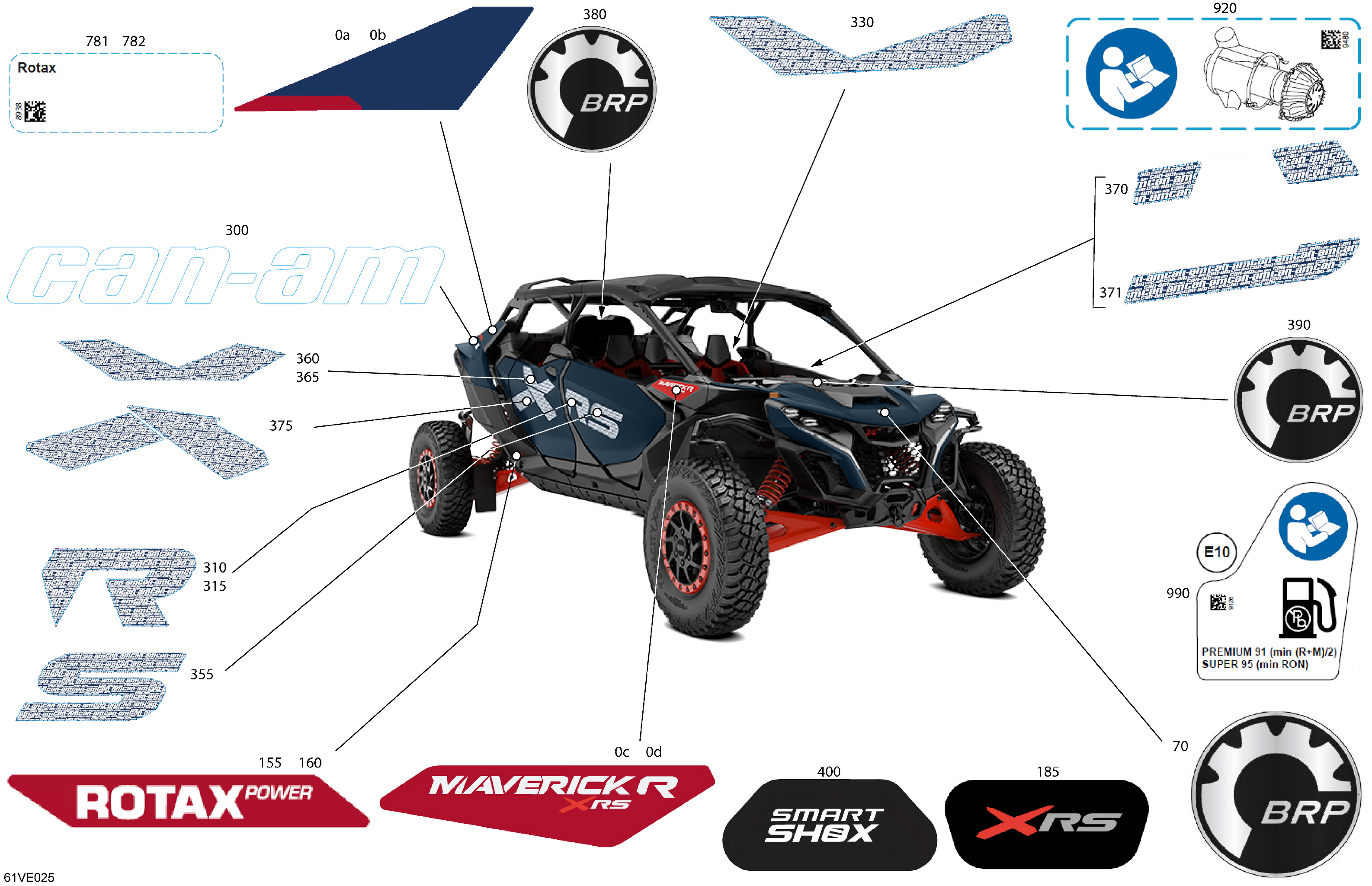 07 CARROSSERIE KITS DECOS POUR MAVERICK R MAX 996NT2 XRS SAS BLEU MARINE 2025
