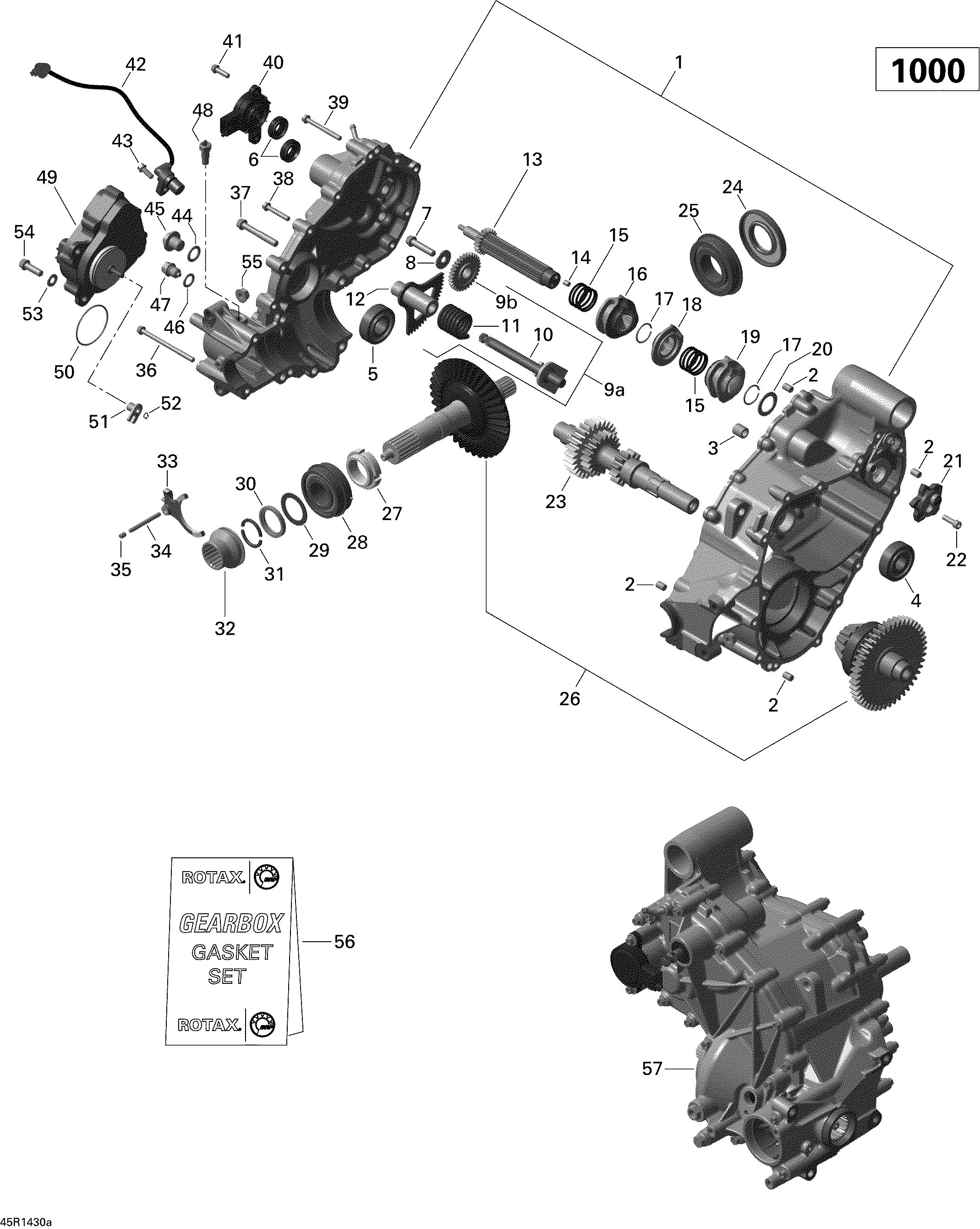 05 BOITE DE VITESSES 145R1430A POUR COMMANDER MAX XT 1000 EFI CVT CAMO 2014