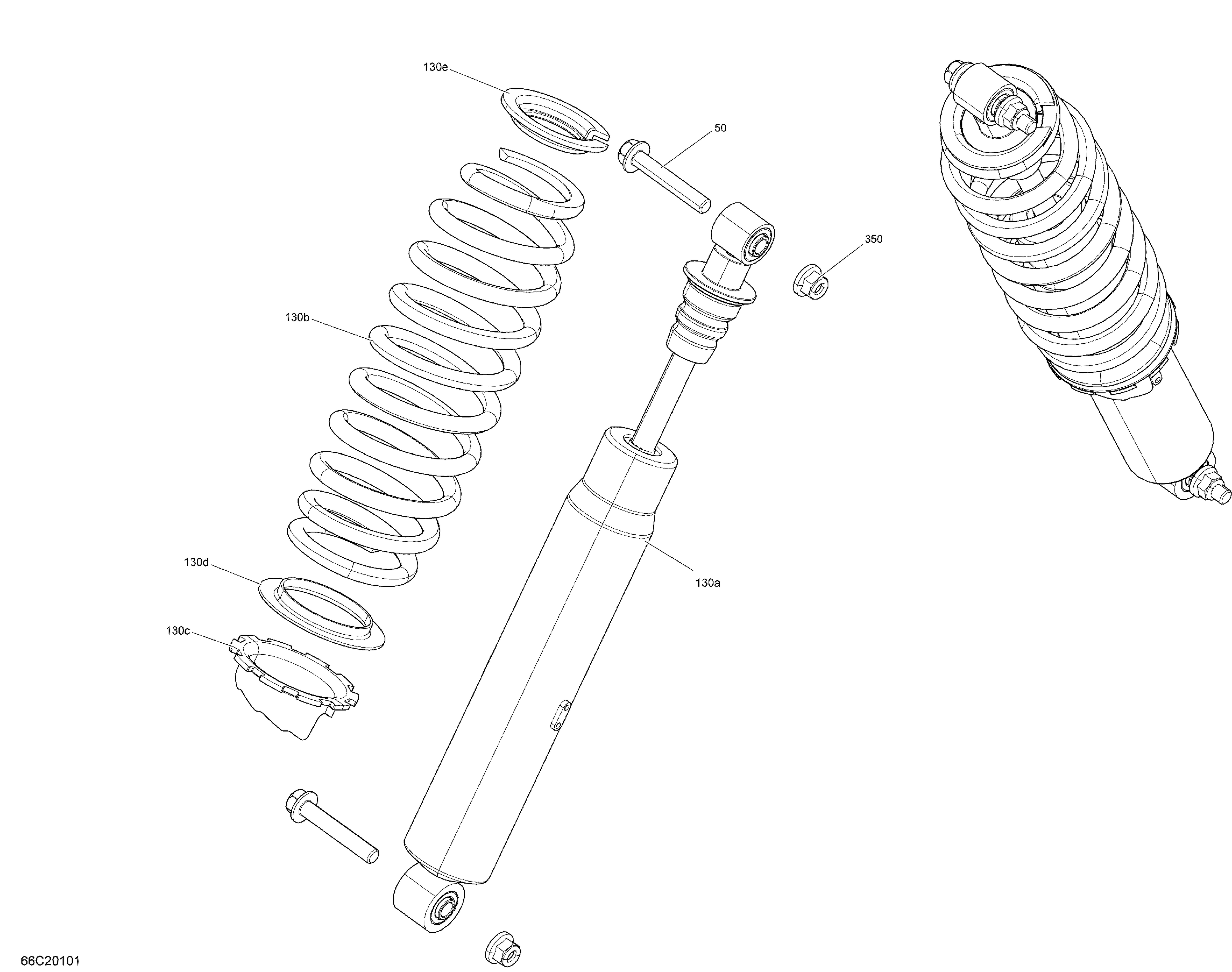 07 AMORTISSEURS AVANT STD POUR COMMANDER 800R DPS VERT ESCADRON 2020