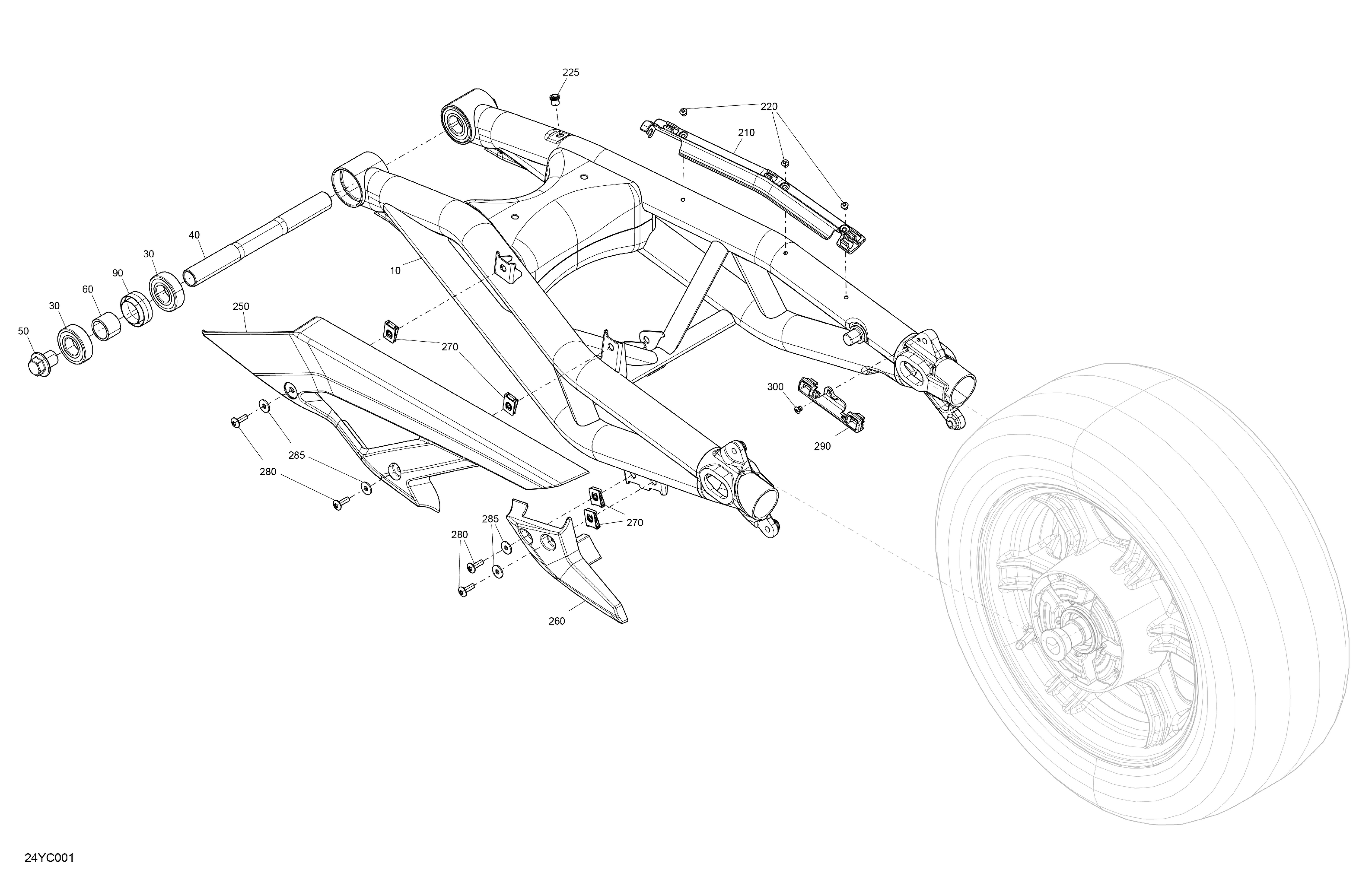 05 SUSPENSIONS ARRIERE POUR SPYDER F3 SE6 STEEL BLACK METALLIC 2023