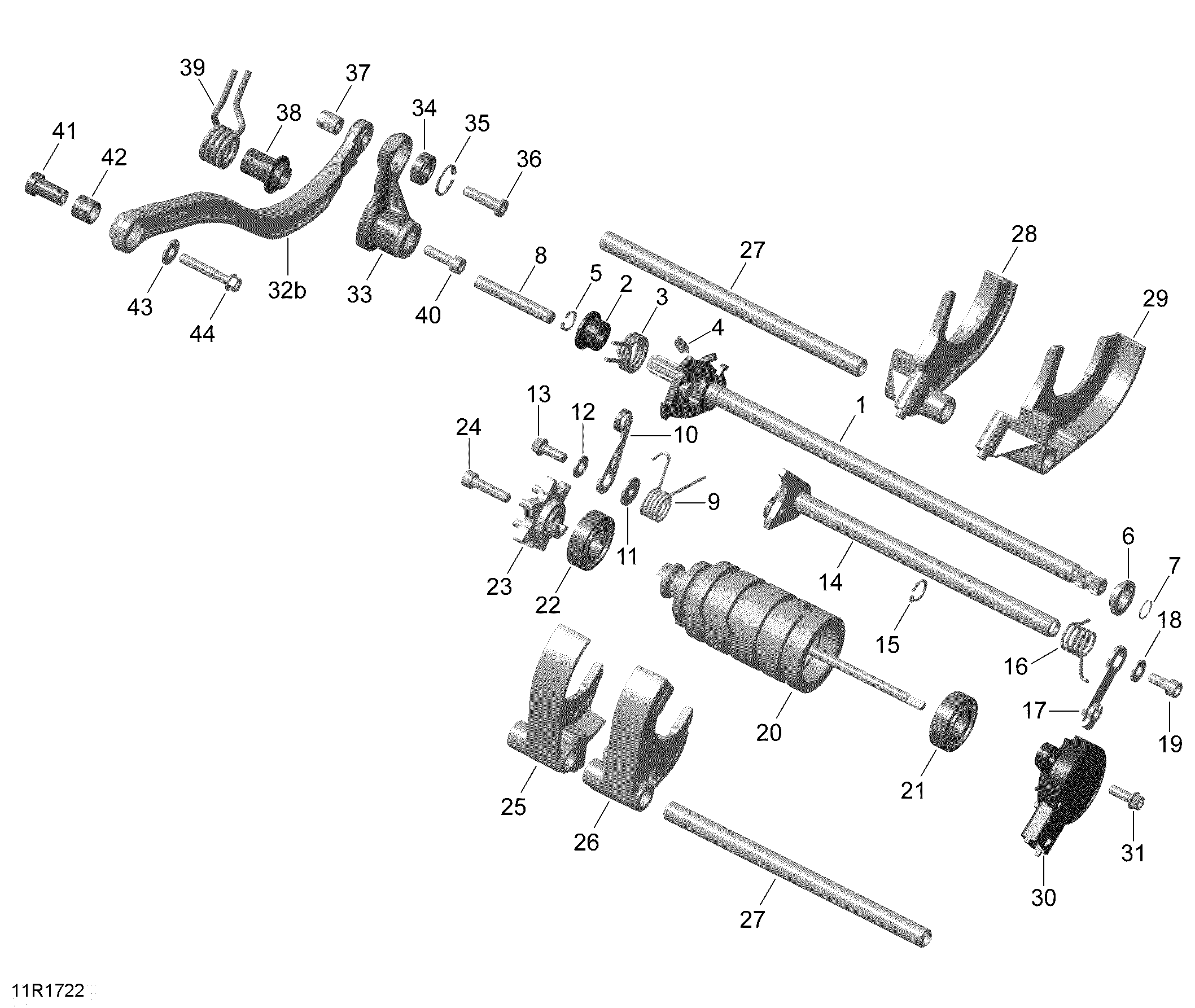 01 ROTAX SYSTEME DE CHANGEMENT DE VITESSE SE6 POUR SPYDER RT LIMITED 10TH EDITION SE6 BLACK 2018