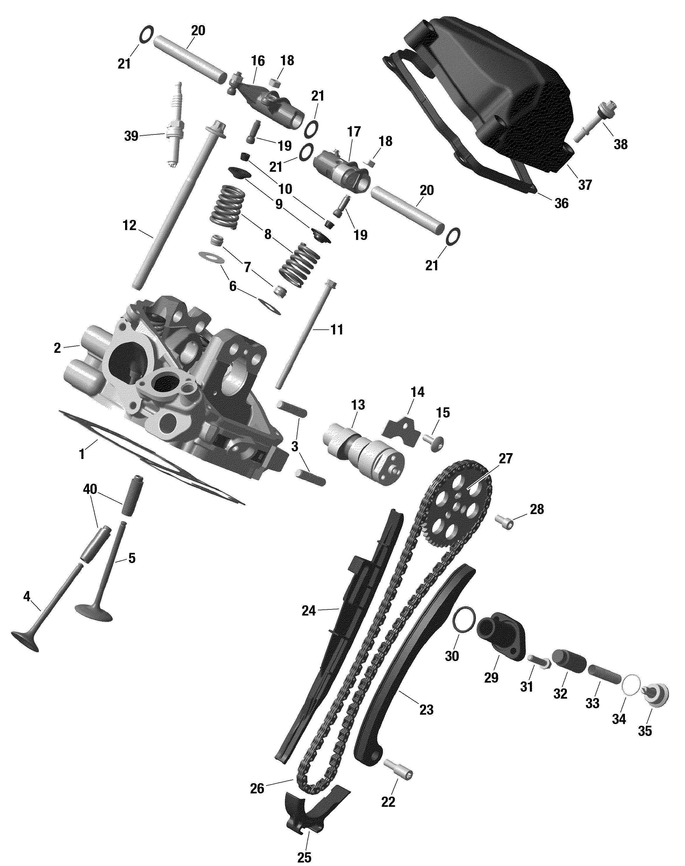 01 ROTAX CULASSE ARRIERE POUR MAVERICK SPORT 1000R DPS BLEU GULFSTREAM 2021