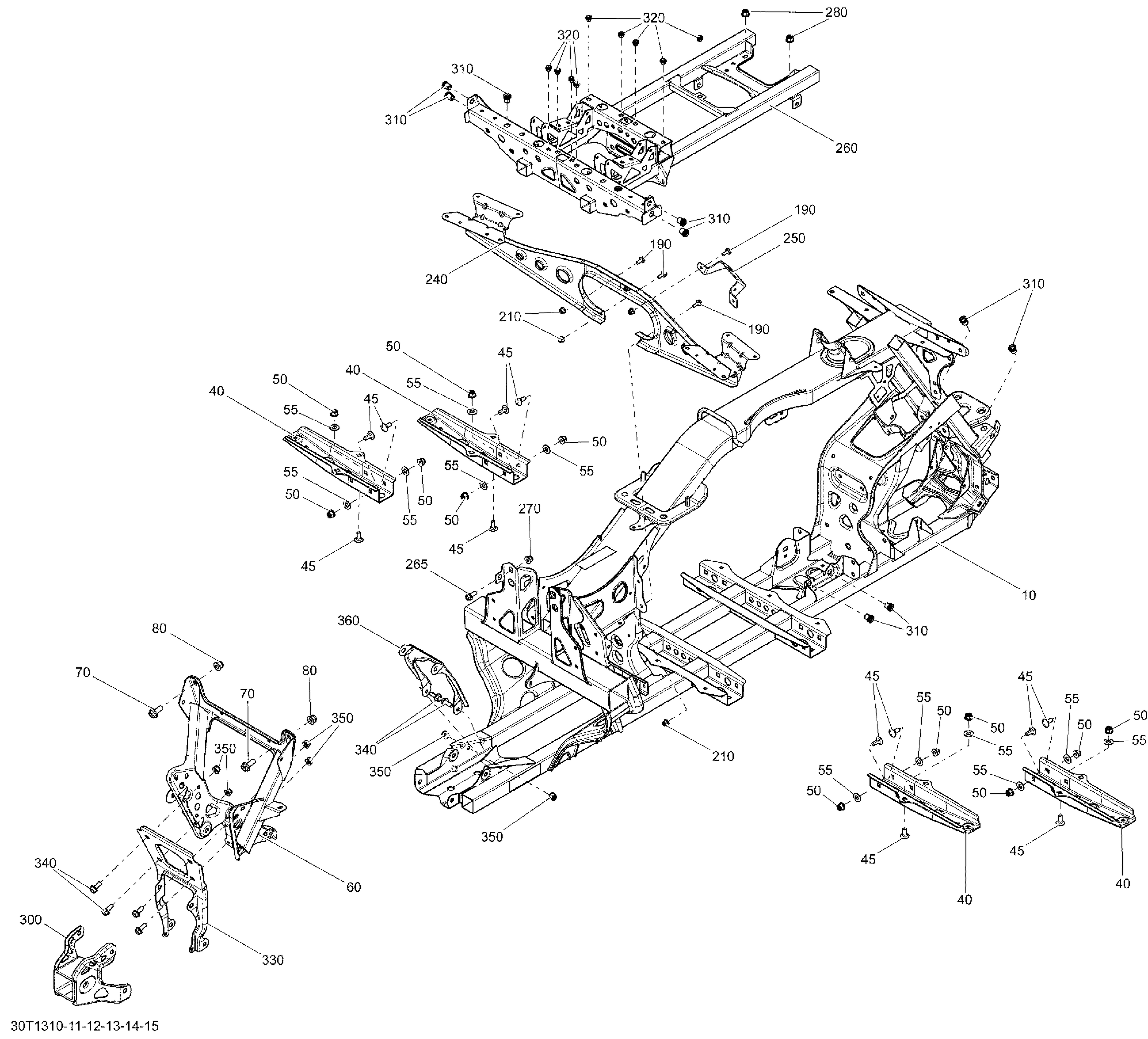 09 CHASSIS POUR OUTLANDER MAX LTD BLANC HYBRIDE 2013