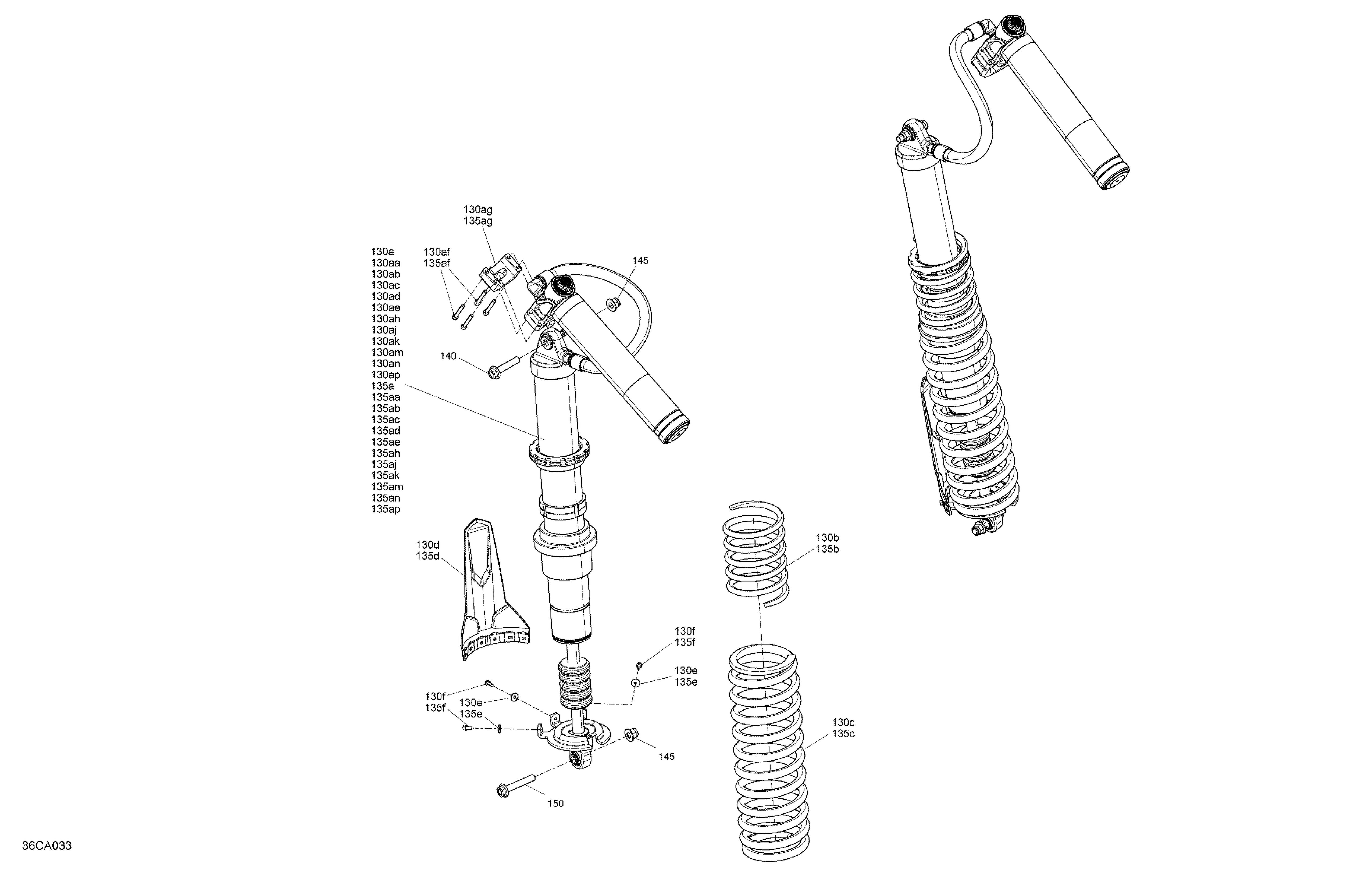 05 SUSPENSION AMORTISSEURS ARRIERES POUR MAVERICK TURBO RR XRC CRAIE SMART LOK 2021