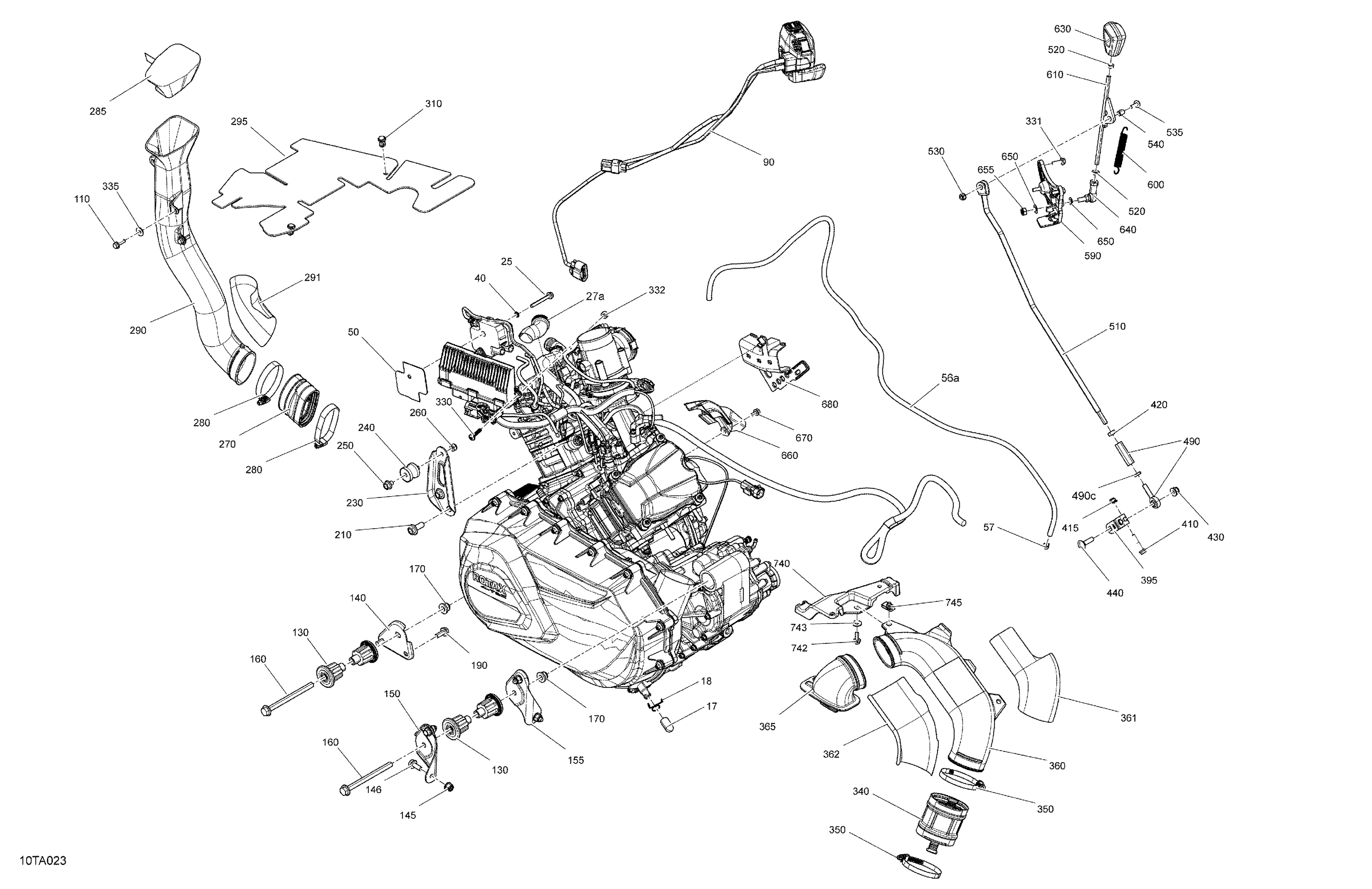 02 MOTEUR SYSTEME POUR RENEGADE 1000R EFI XXC NOIR CARBONE 2021