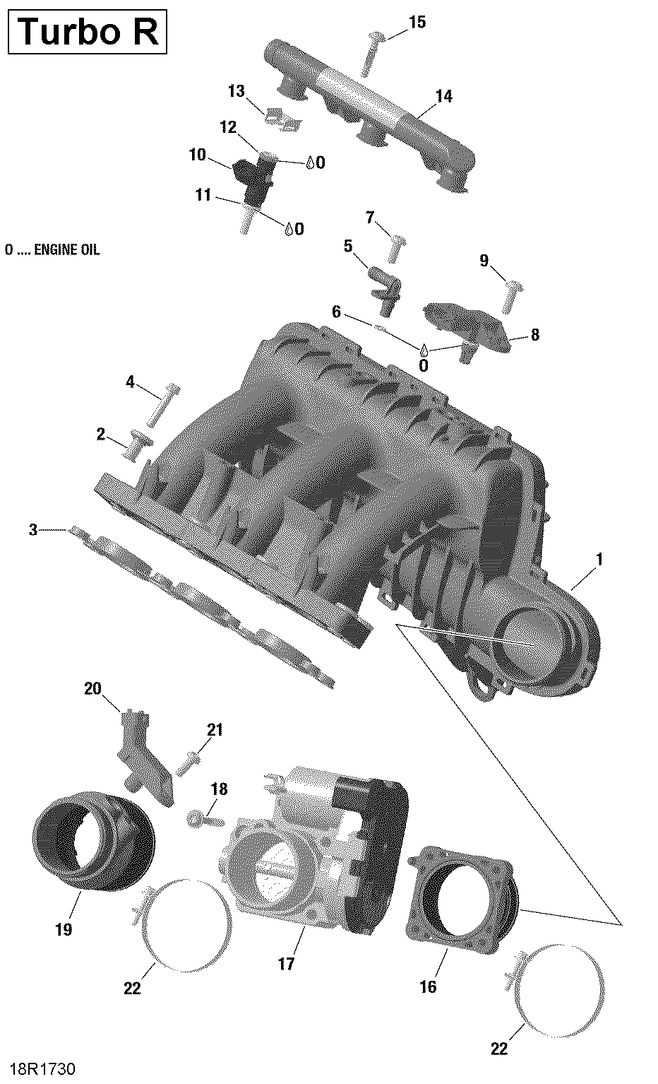 02 COLLECTEUR ADMISSION AIR ET CARTER DE PAPILLON POUR MAVERICK MAX TURBO R STD BLANC 2019