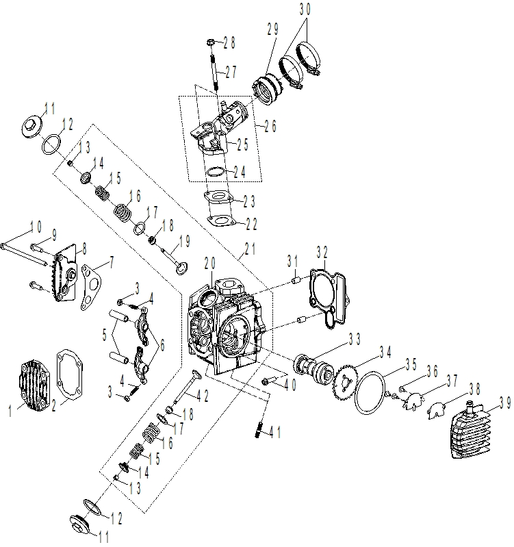 02 MOTEUR CULASSE POUR RENEGADE 110 EFI CATALYST GRAY 2025