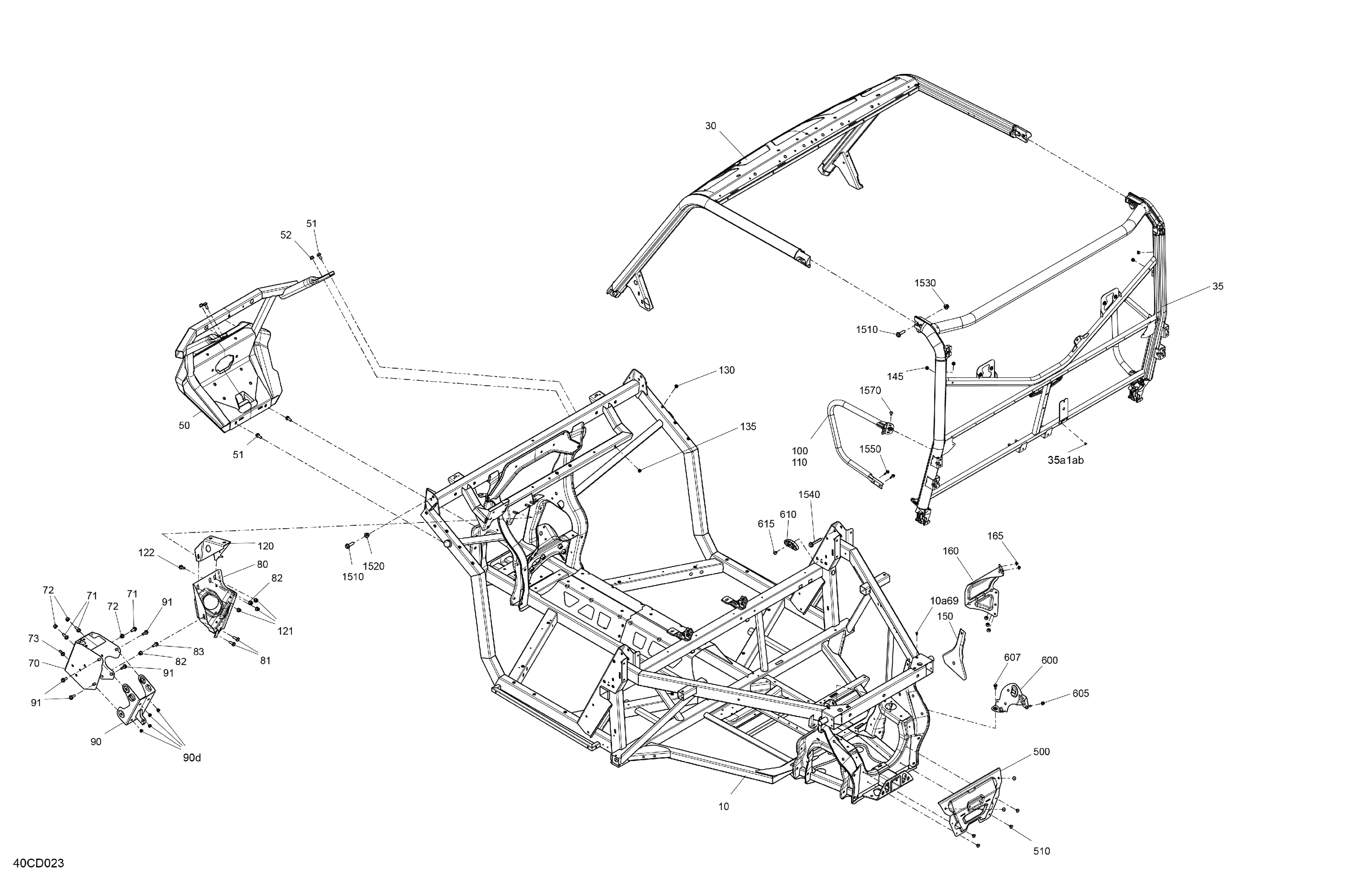 06 CHASSIS SYSTEME POUR MAVERICK R 996NT XRS NOIR ETERNEL METALLIQUE 2024