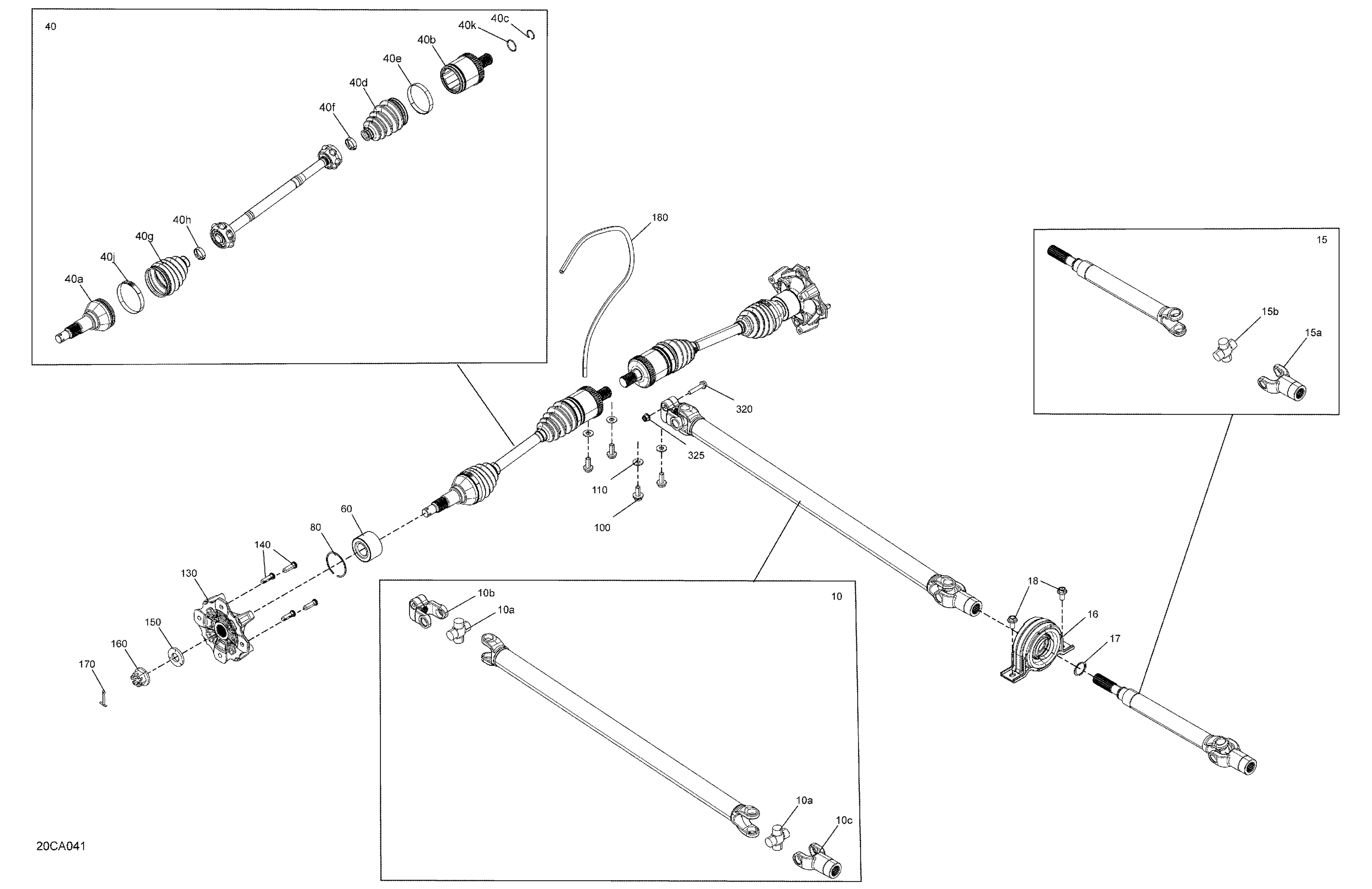 04 ENTRAINEMENT SECTION AVANT PIECES COMMUNES POUR MAVERICK SPORT 1000R DPS NOIR ETERNEL 2021