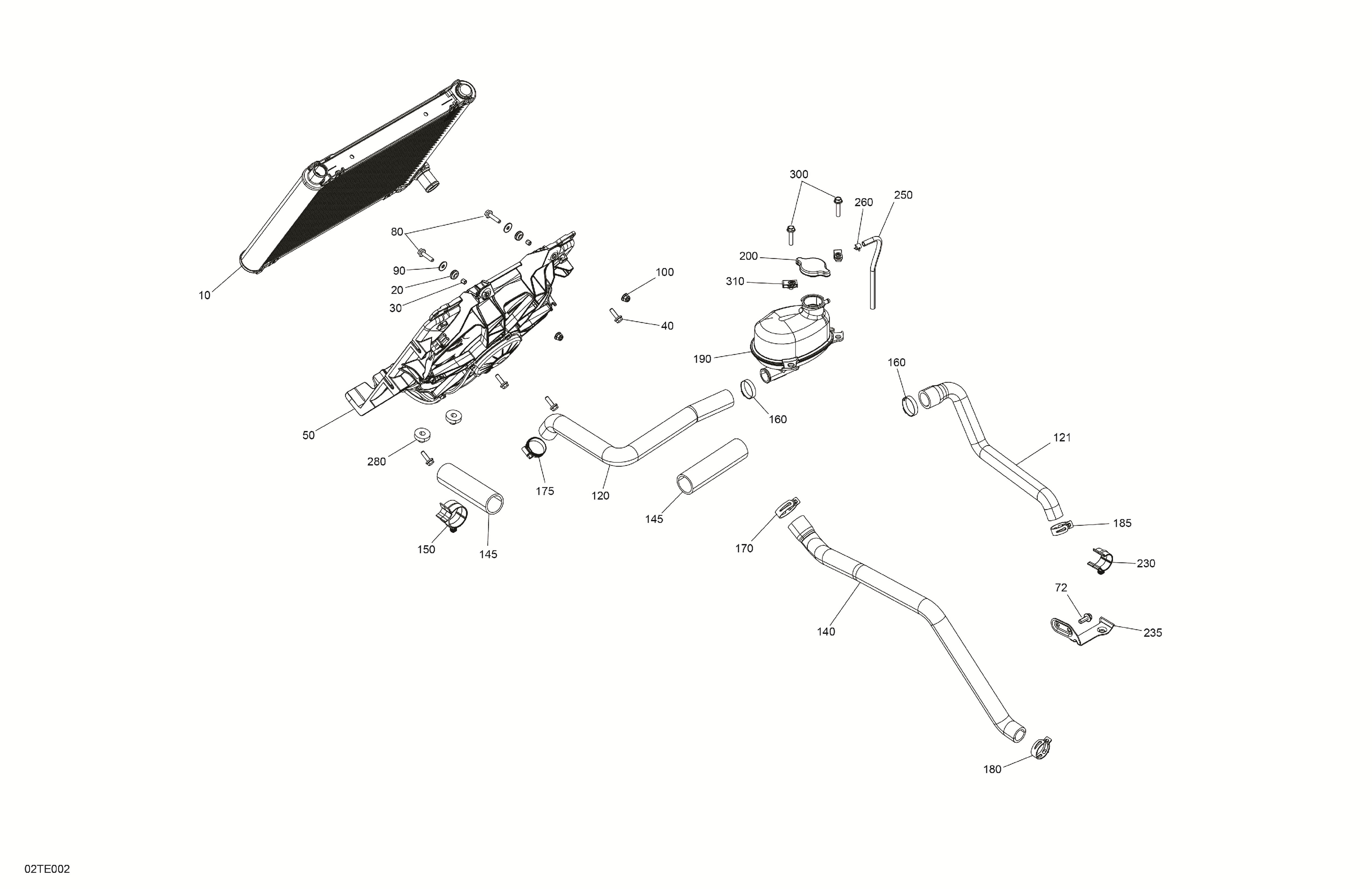 02 MOTEUR REFROIDISSEMENT POUR RENEGADE 650 EFI STD CATALYST GRAY 2024