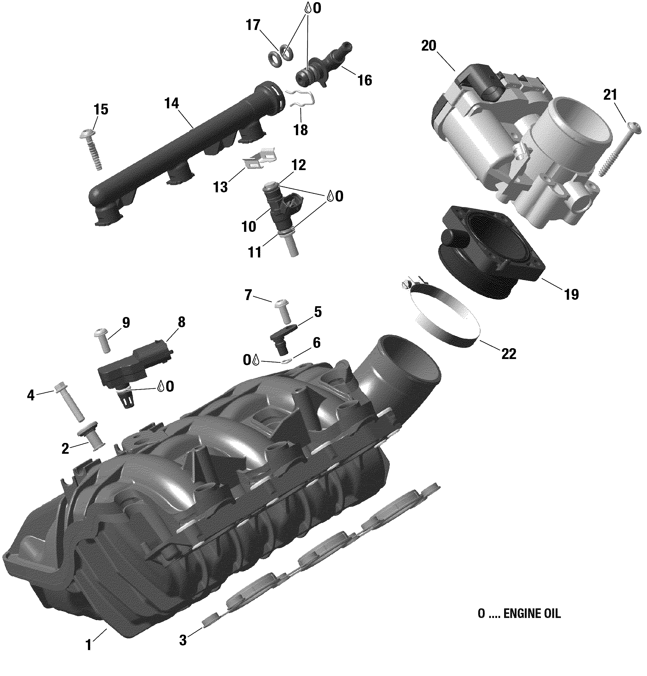 01 ROTAX COLLECTEUR CARROSSERIE DE PAPILLON 900 ACE POUR RYKER 900 ACE CVT 2019
