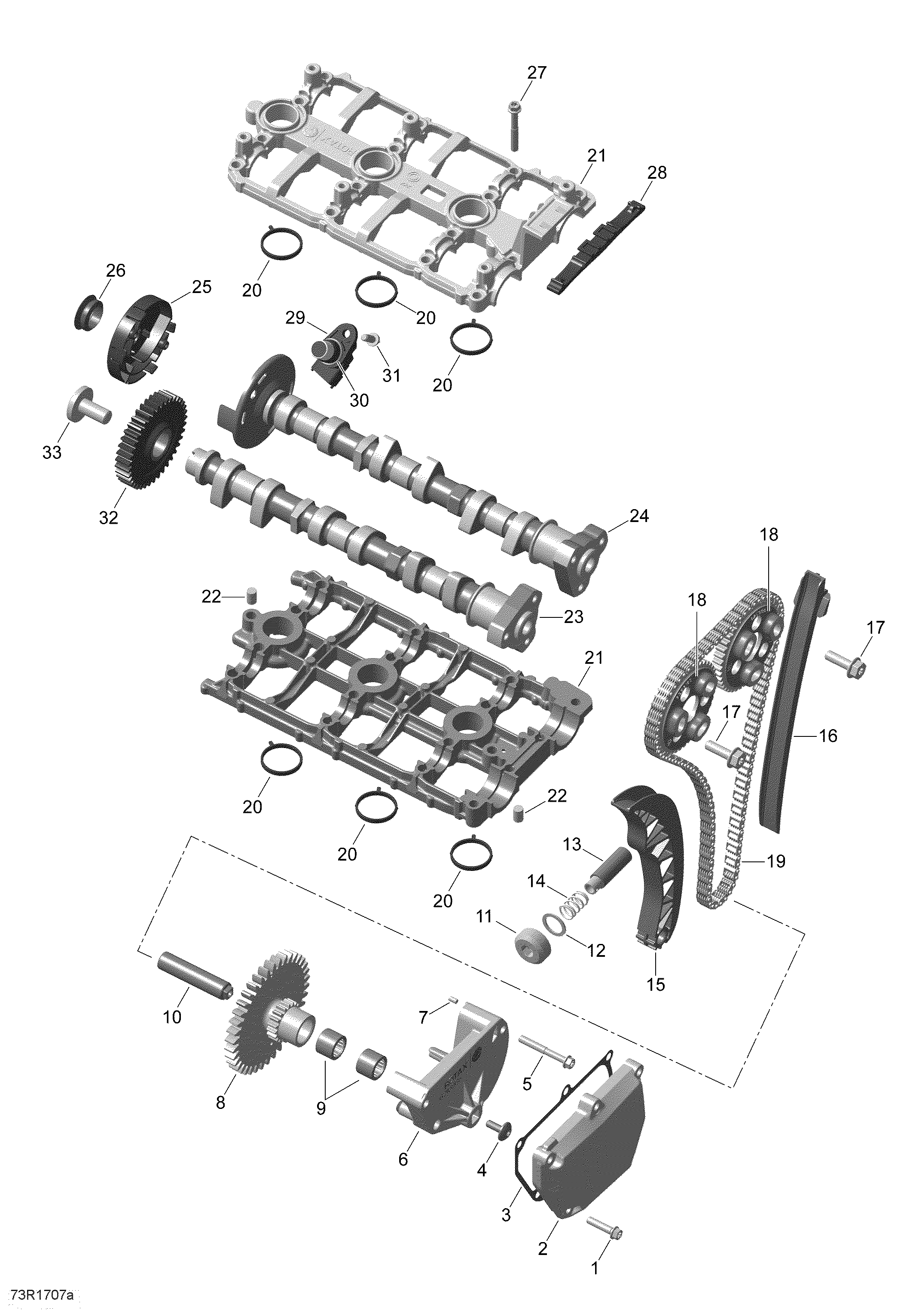 01 ROTAX ENTRAINEMENT DE SOUPAPES POUR SPYDER F3 LIMITED 10TH EDITION SE6 BLACK 2018
