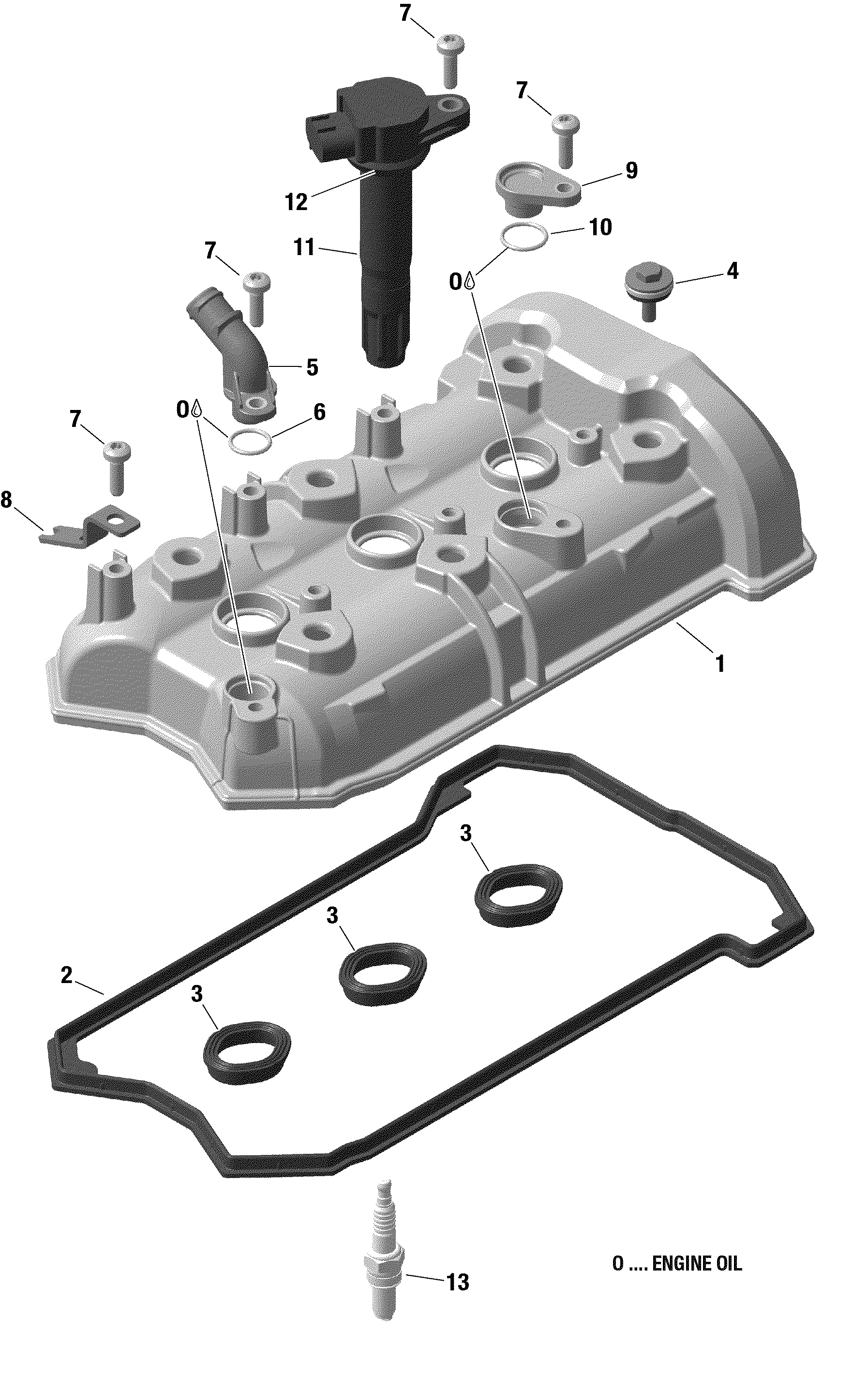 01 ROTAX COUVERCLE DE SOUPAPES 900 ACE POUR RYKER 900 ACE CVT 2019