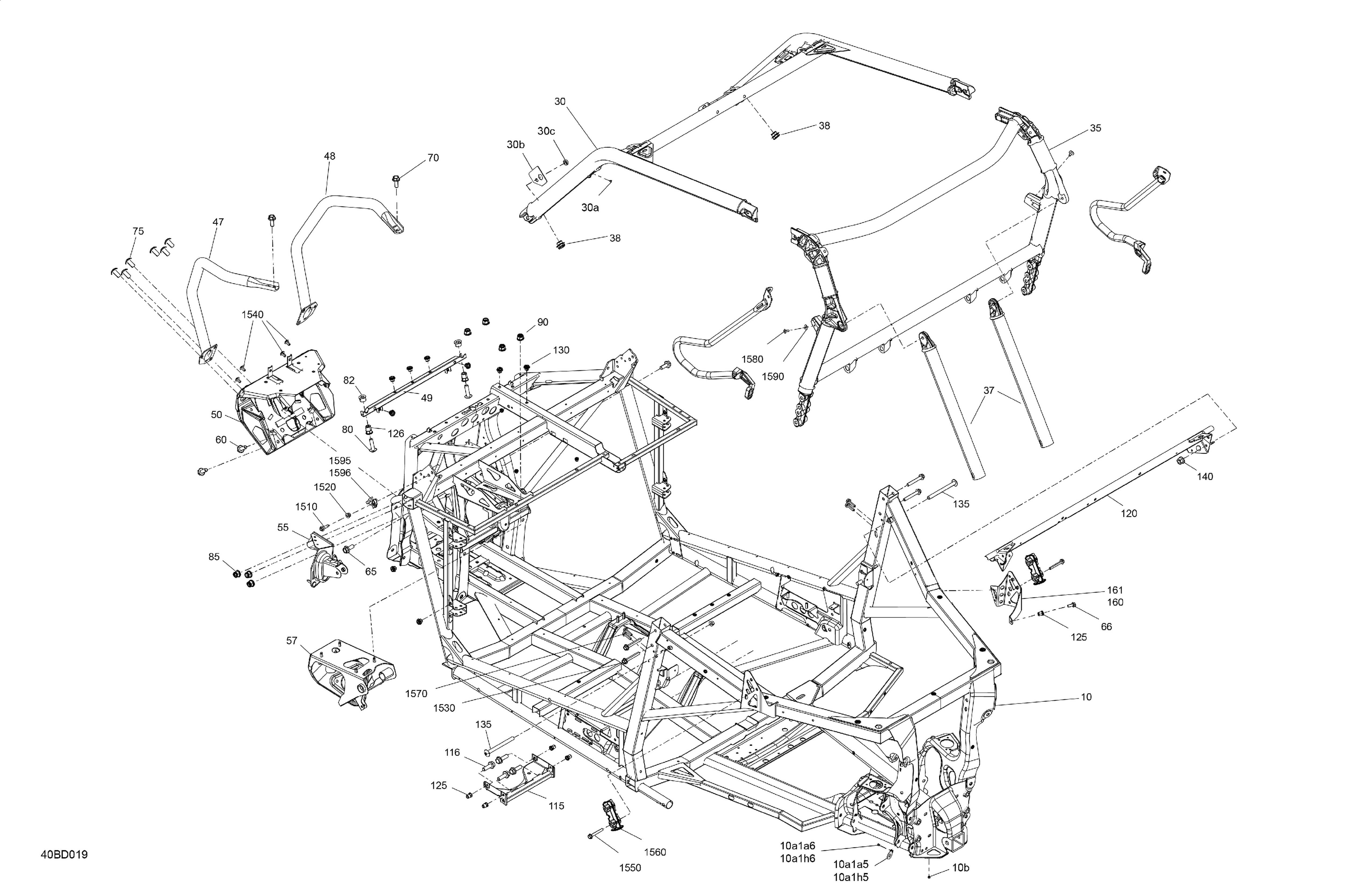 06 CHASSIS SYSTEME POUR MAVERICK SPORT 1000R DPS ROUGE INTENSE 2024