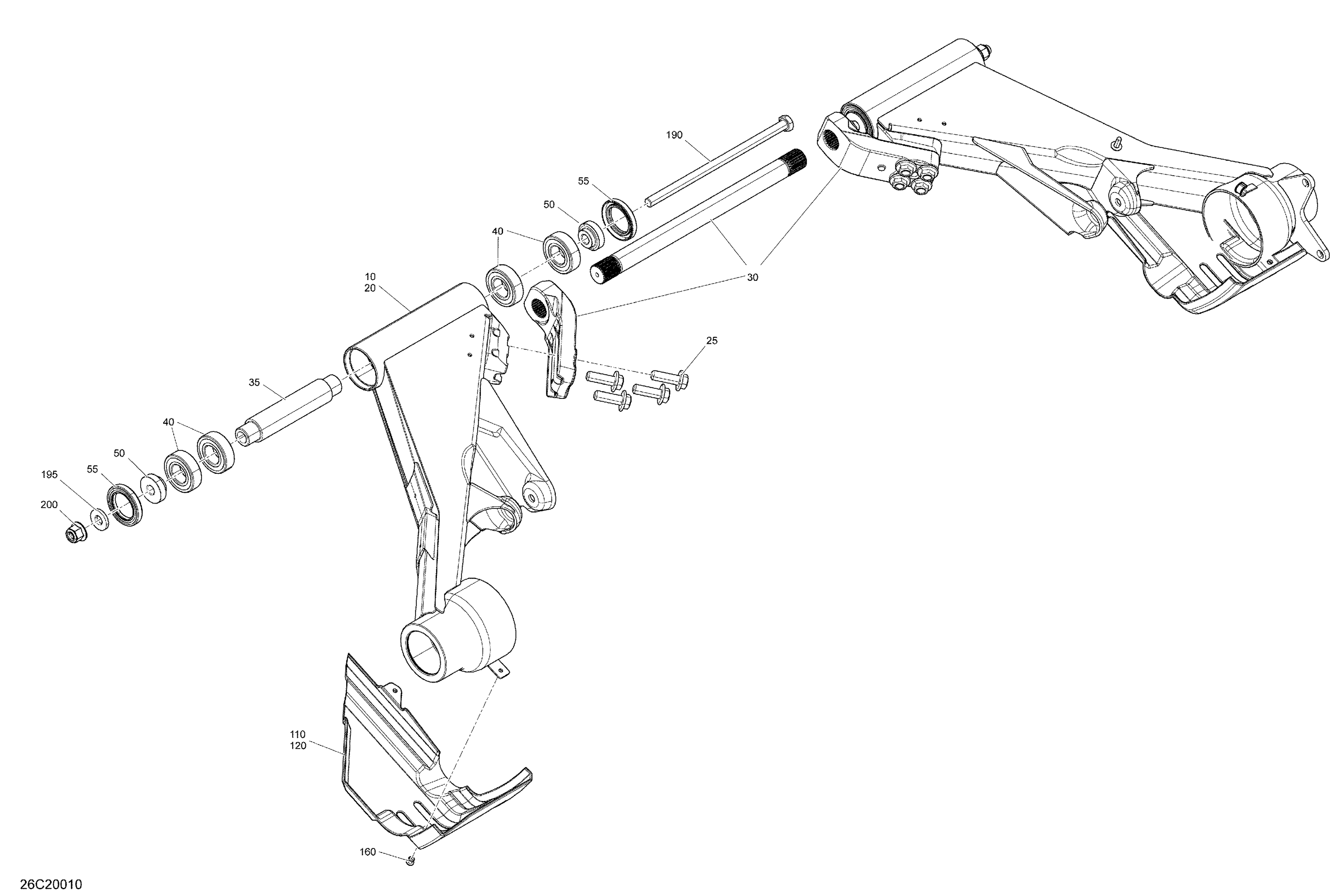 08 SUSPENSION ARRIERE POUR COMMANDER 1000R LTD GRIS ASPHALTE 2020