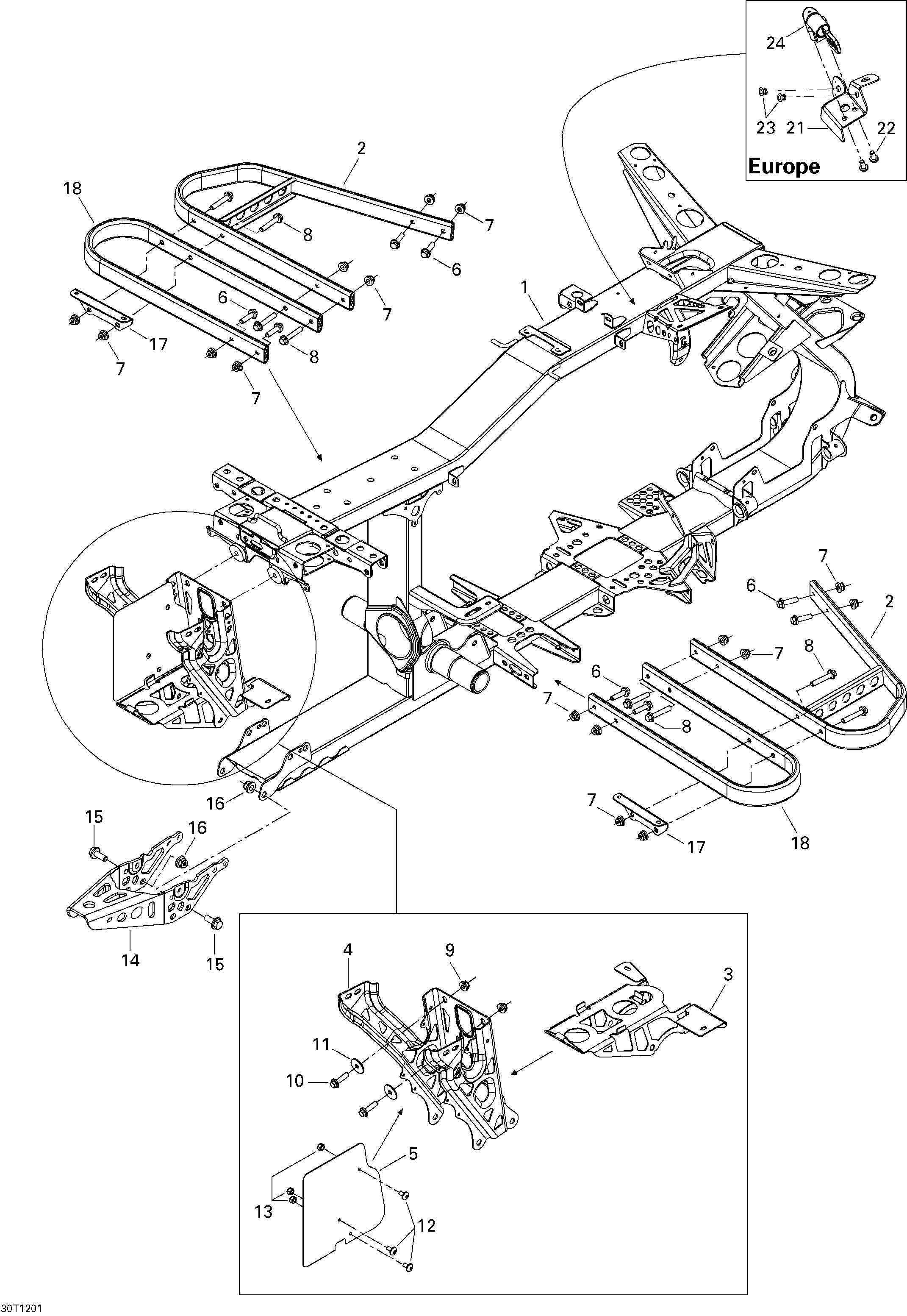 09 CHASSIS POUR OUTLANDER STD ROUGE 2012