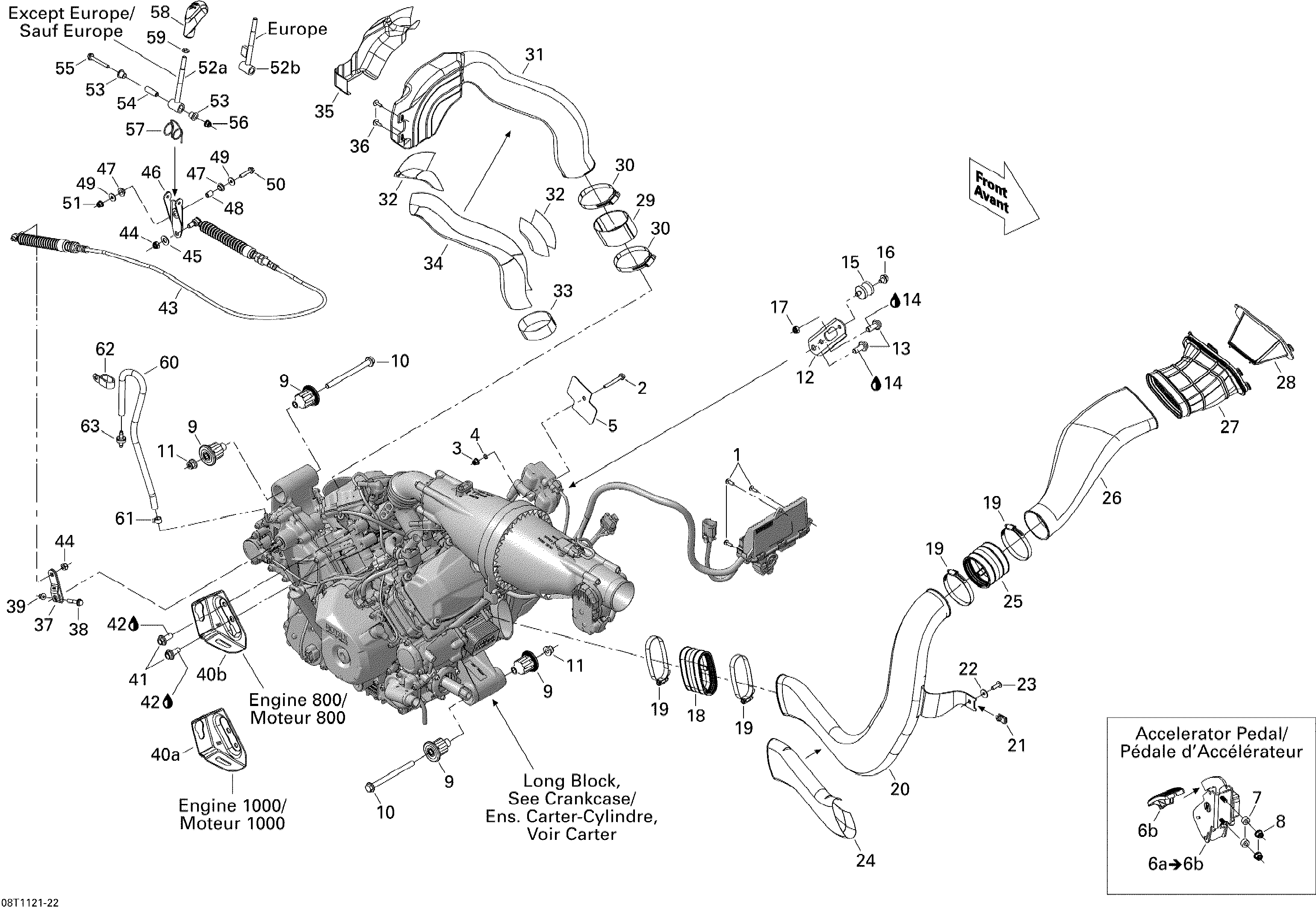 01 MOTEUR POUR COMMANDER 1000 STD JAUNE 2011