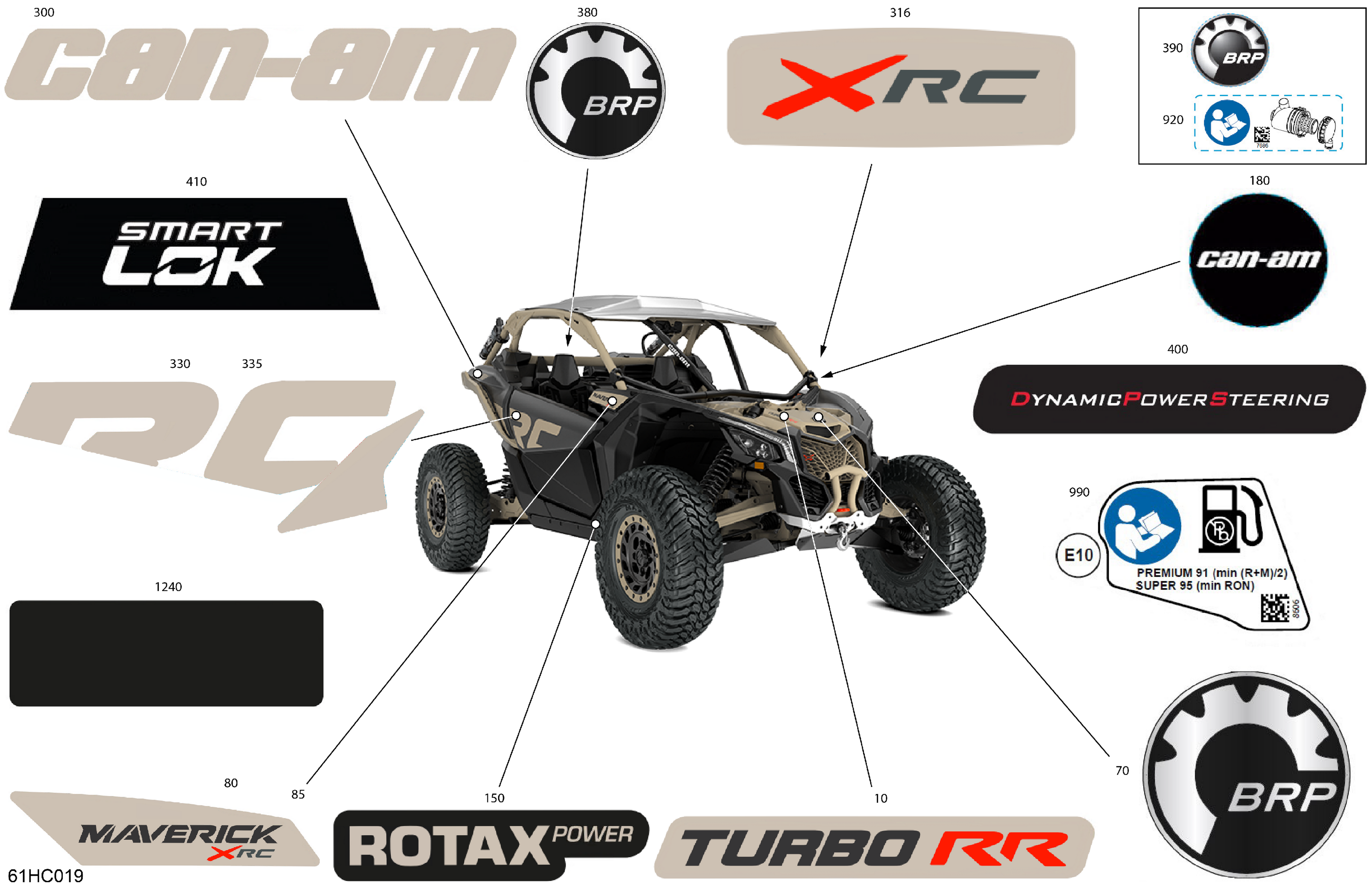 07 CARROSSERIE KITS DECOS POUR MAVERICK X3 TURBO RR XRC GRIS MINERAL SATIN EPANO 2023