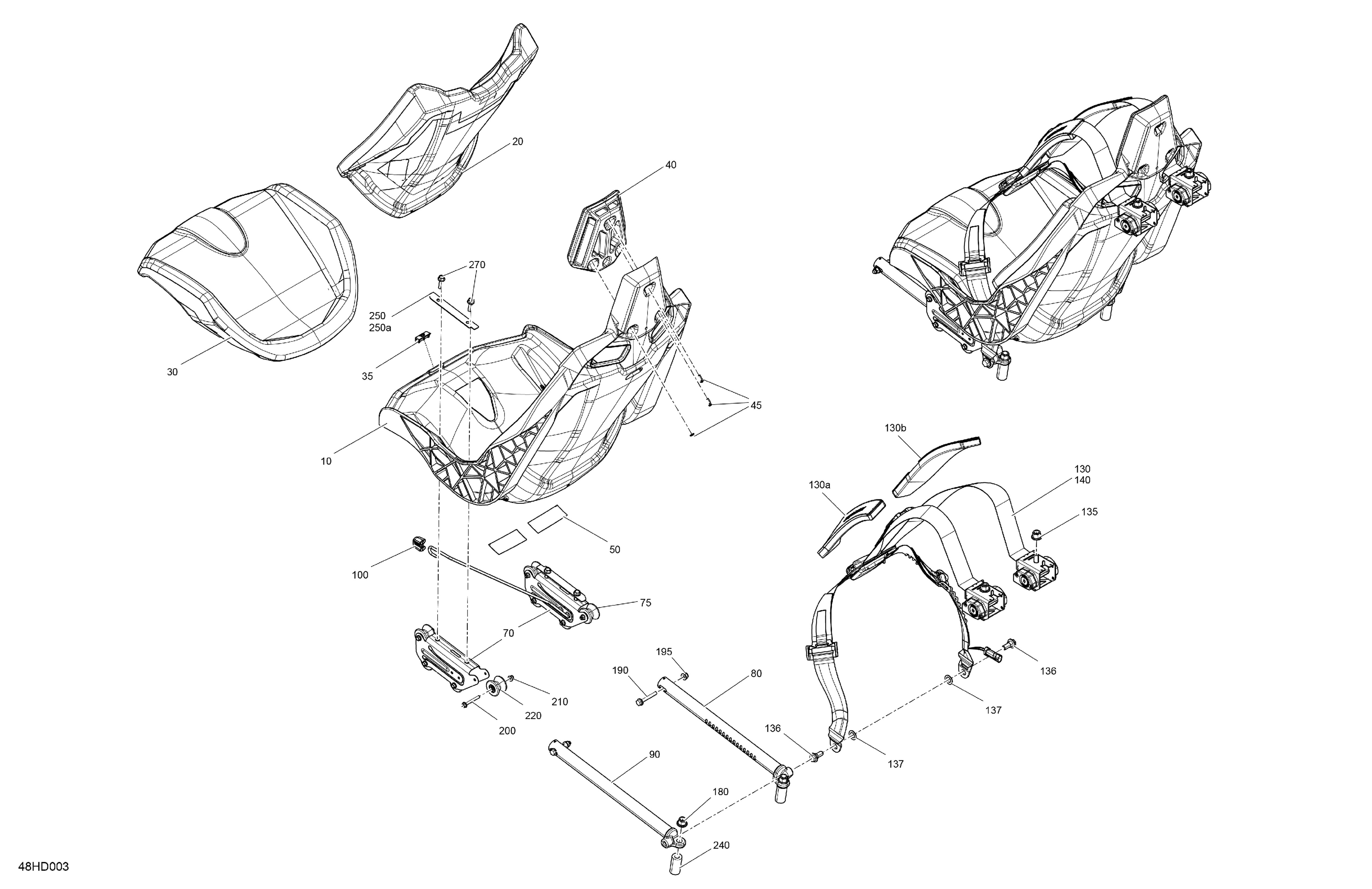 07 CARROSSERIE SIEGE POUR MAVERICK TURBO RR XRC BLANC HYBRIDE PEARL 2024