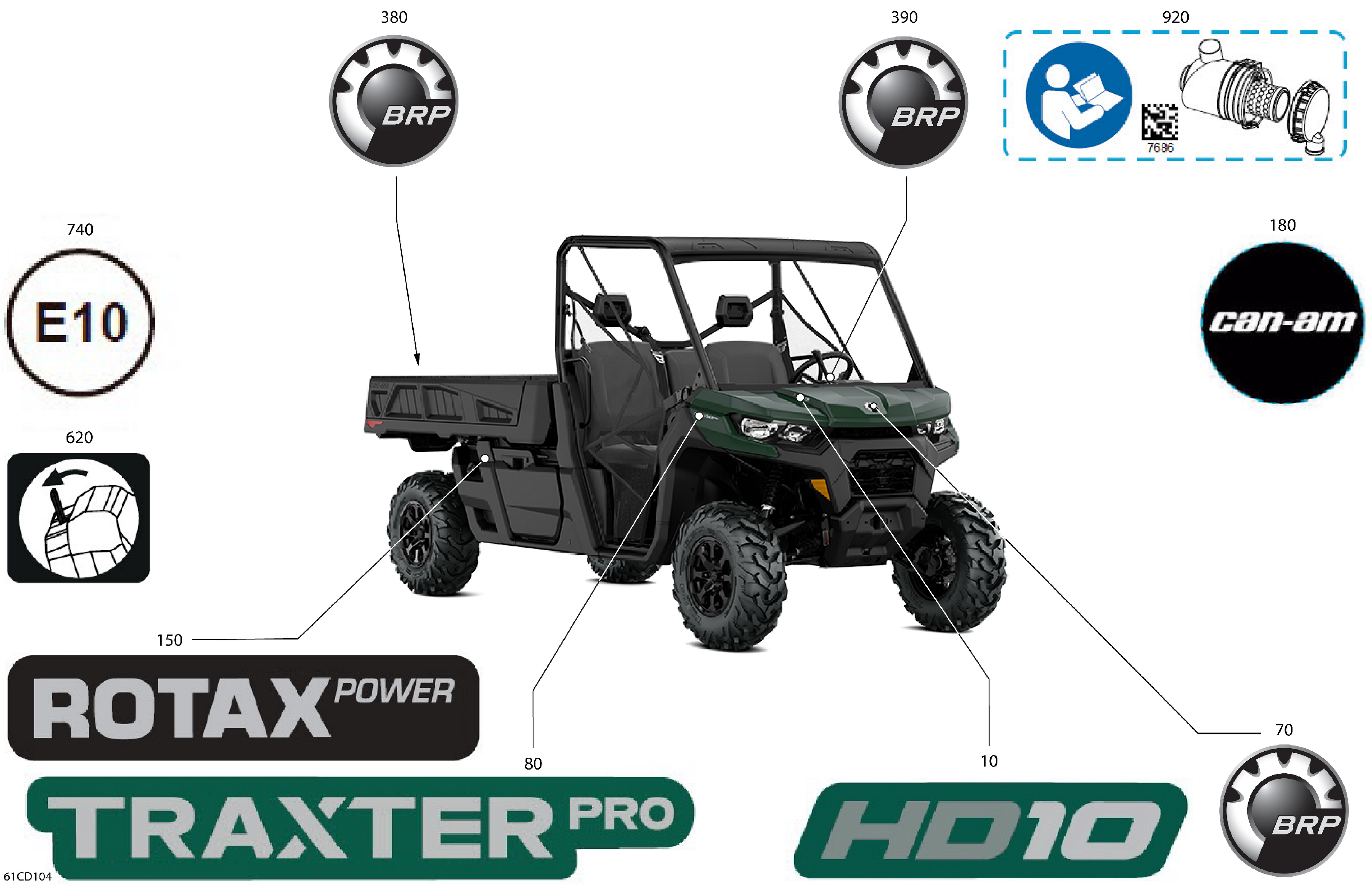 07 CARROSSERIE KITS DECOS POUR TRAXTER PRO HD10 DPS VERT TUNDRA 2024