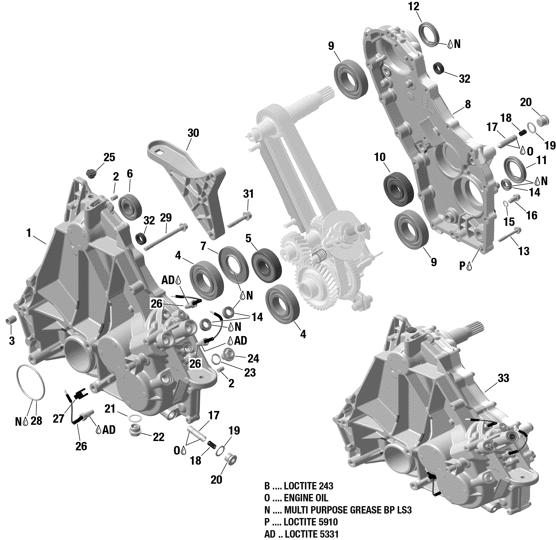 01 ROTAX BOITE DE VITESSES BOITIER 900 ACE POUR RYKER 900 ACE CVT 2019