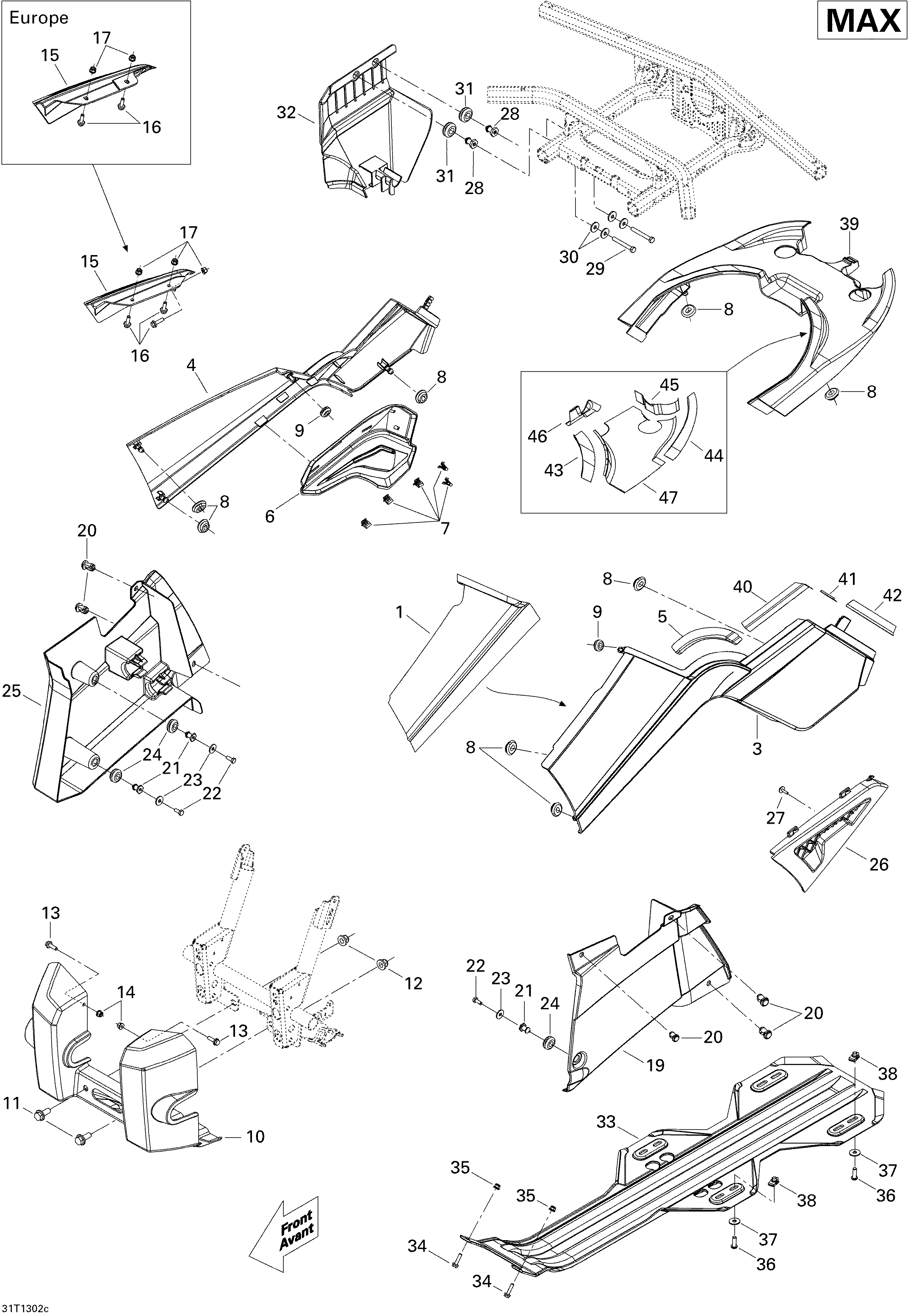 09 CARROSSERIE ET ACCESSOIRES 3 POUR OUTLANDER MAX STD ROUGE 2013