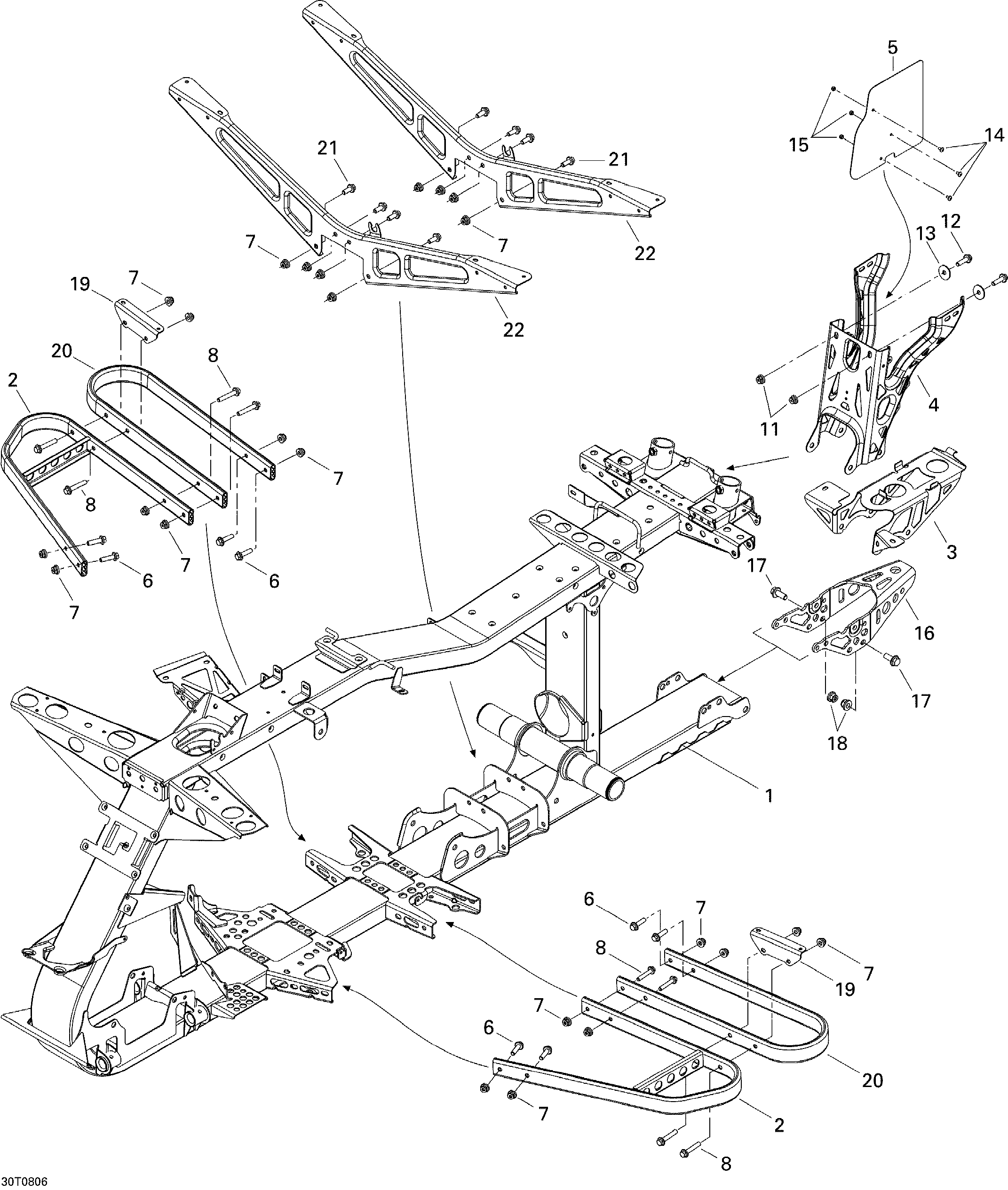09 CHASSIS SYSTEME POUR OUTLANDER MAX STD 400HO EFI ROUGE VIPERE 2008