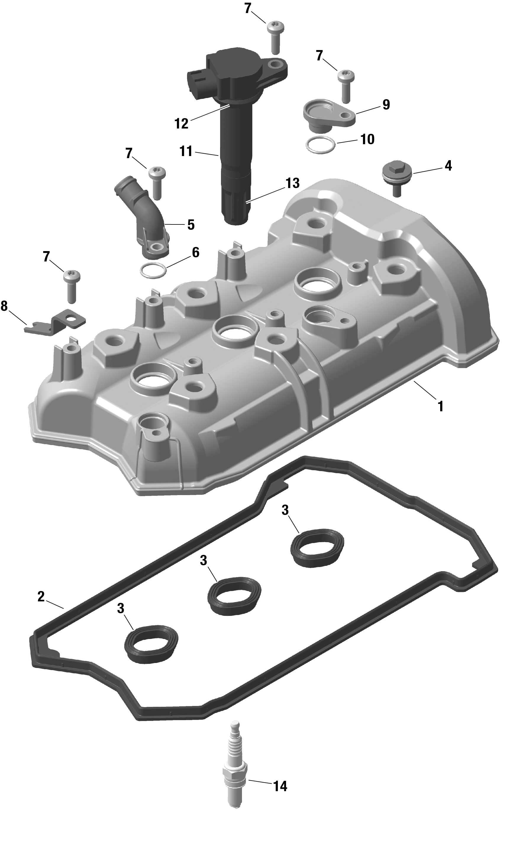 01 ROTAX COUVERCLE DE SOUPAPE POUR RYKER 900 ACE CVT BLACK 2023