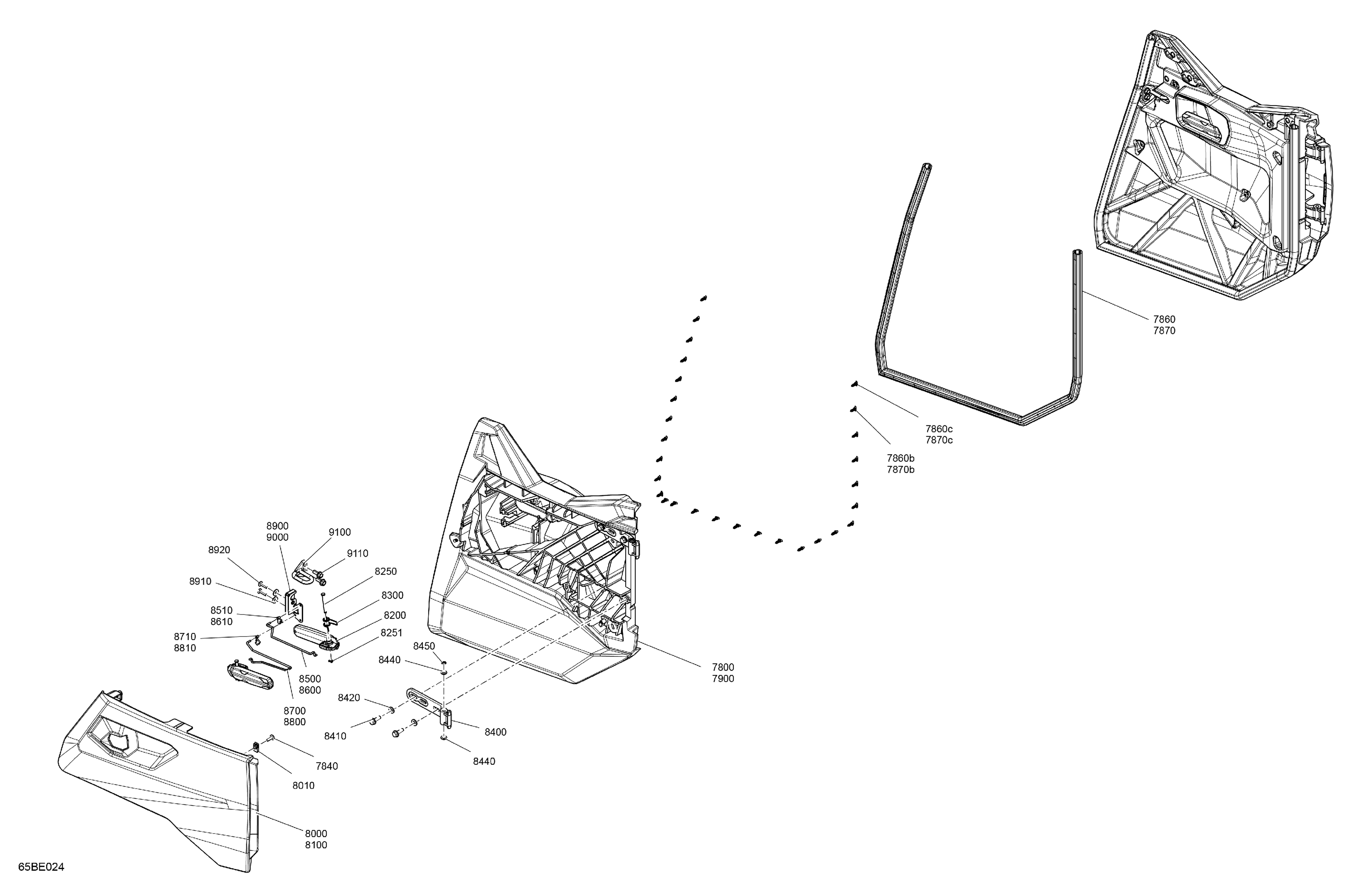 07 ENCEINTE CABINE PORTES POUR MAVERICK SPORT MAX 1000R EFI DPS SAS NOIR ETERNEL METALLIQUE 2025