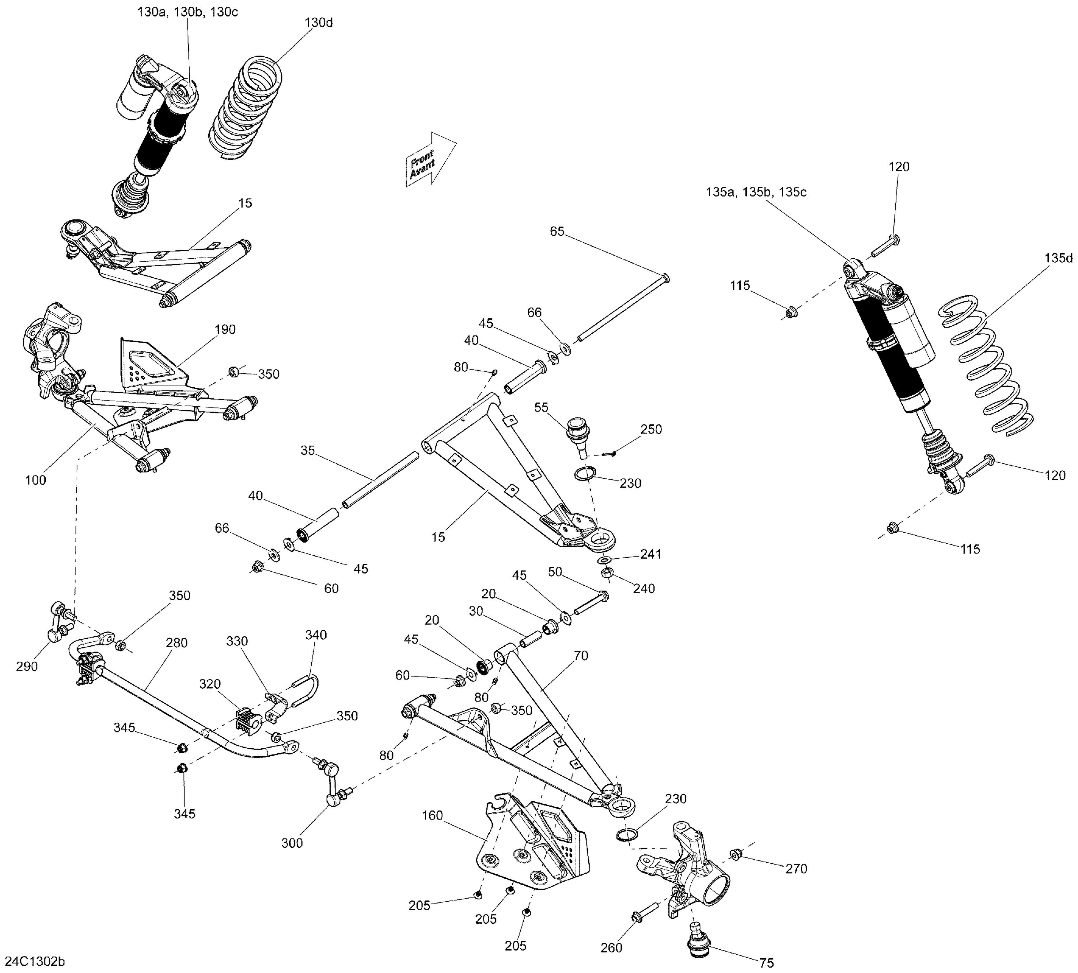 07 SUSPENSION AVANT X POUR COMMANDER X CARBONENOIR 2013